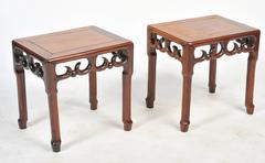 Pair of 19th Century Chinese Hardwood Side Tables