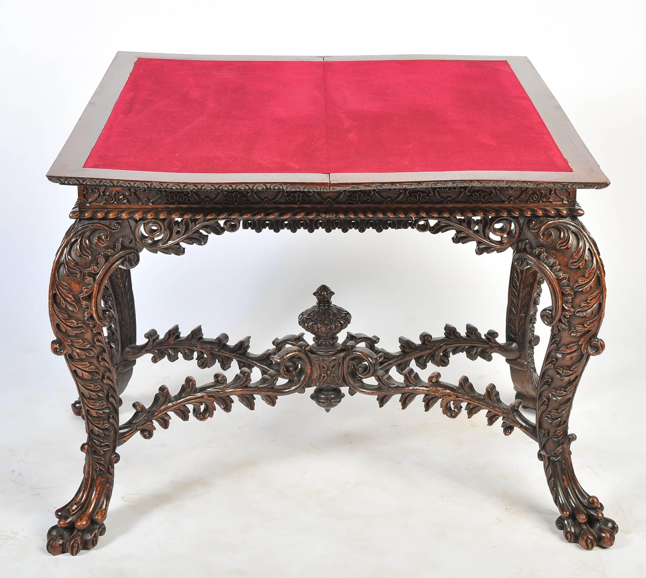 Padouk Pair of Anglo-Indian Card Tables, 19th Century
