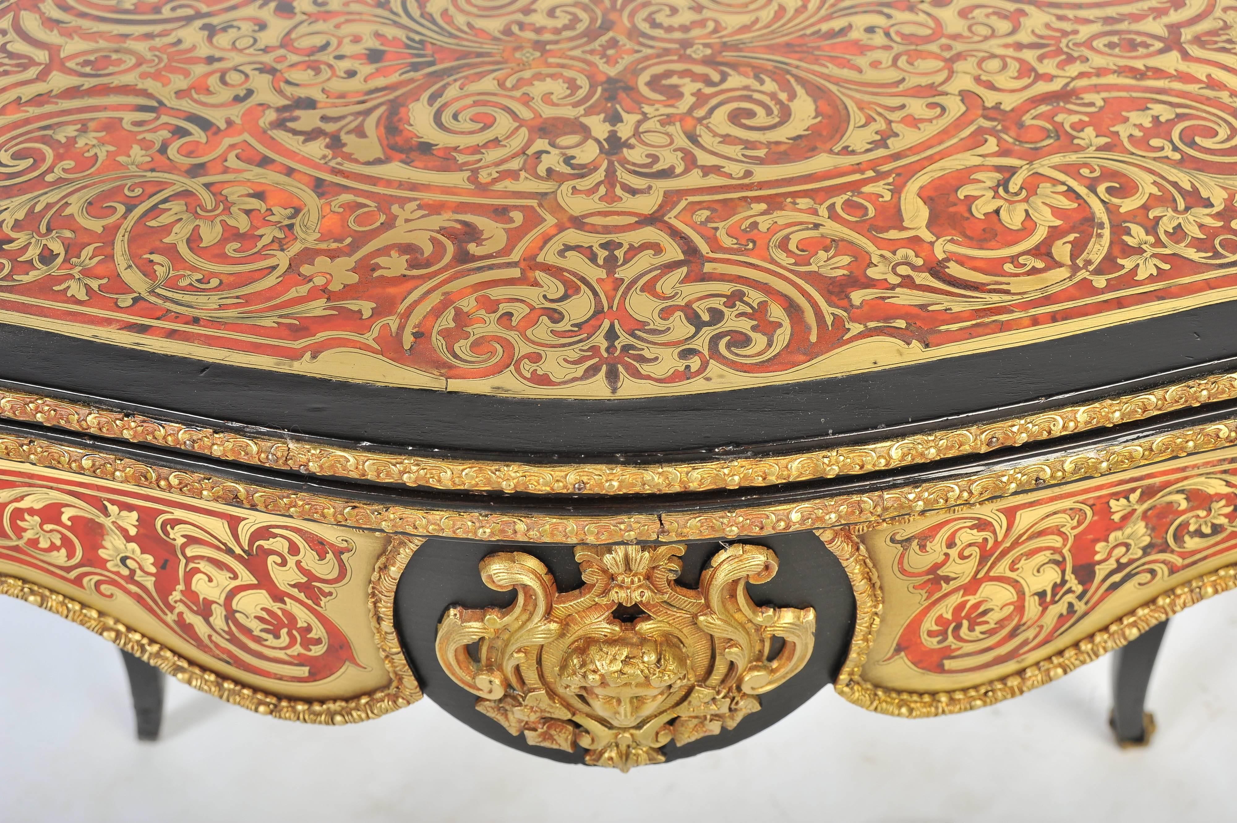 19th Century Boulle Card Table In Good Condition In Brighton, Sussex