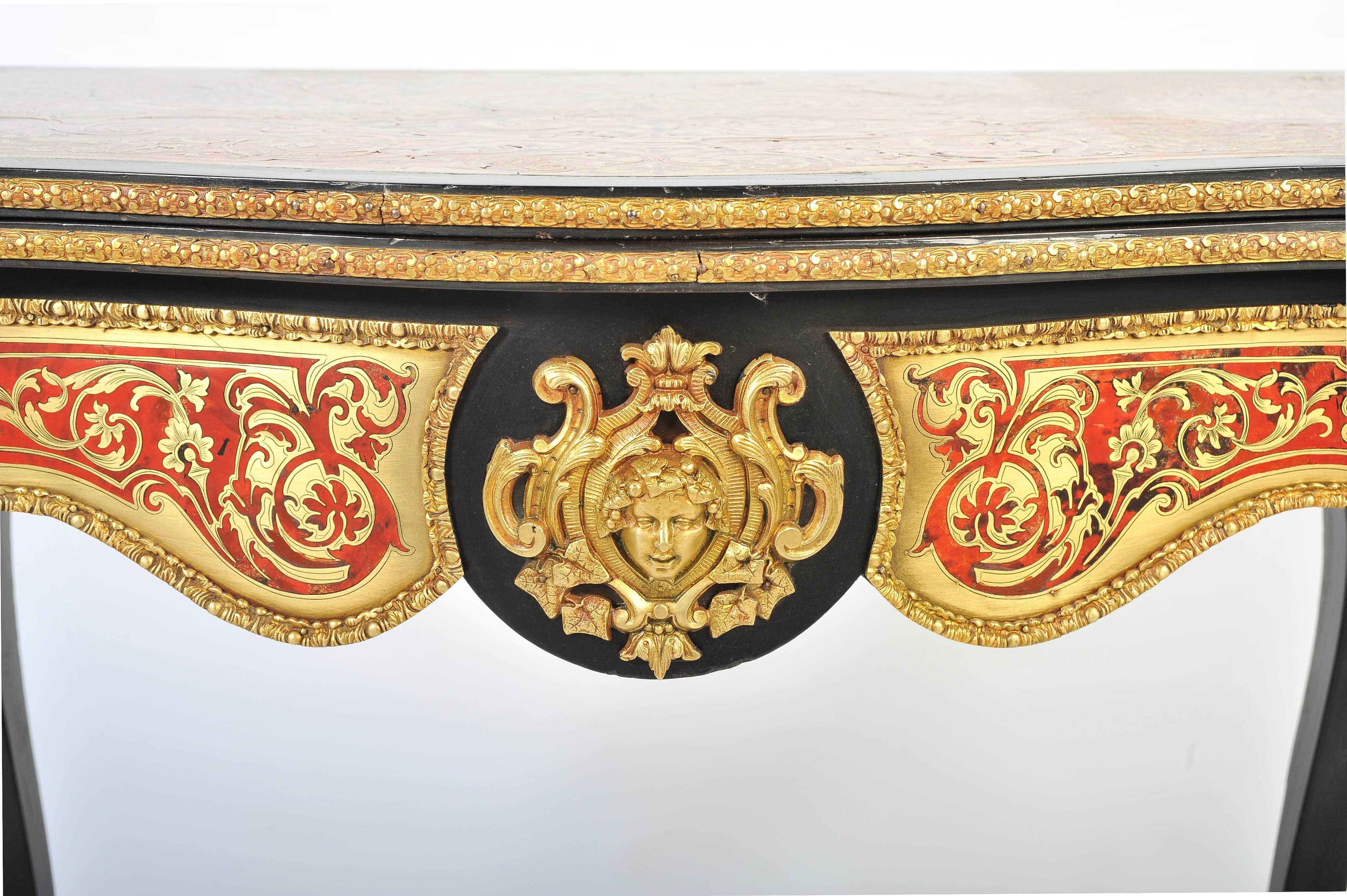 Tortoise Shell 19th Century Boulle Card Table
