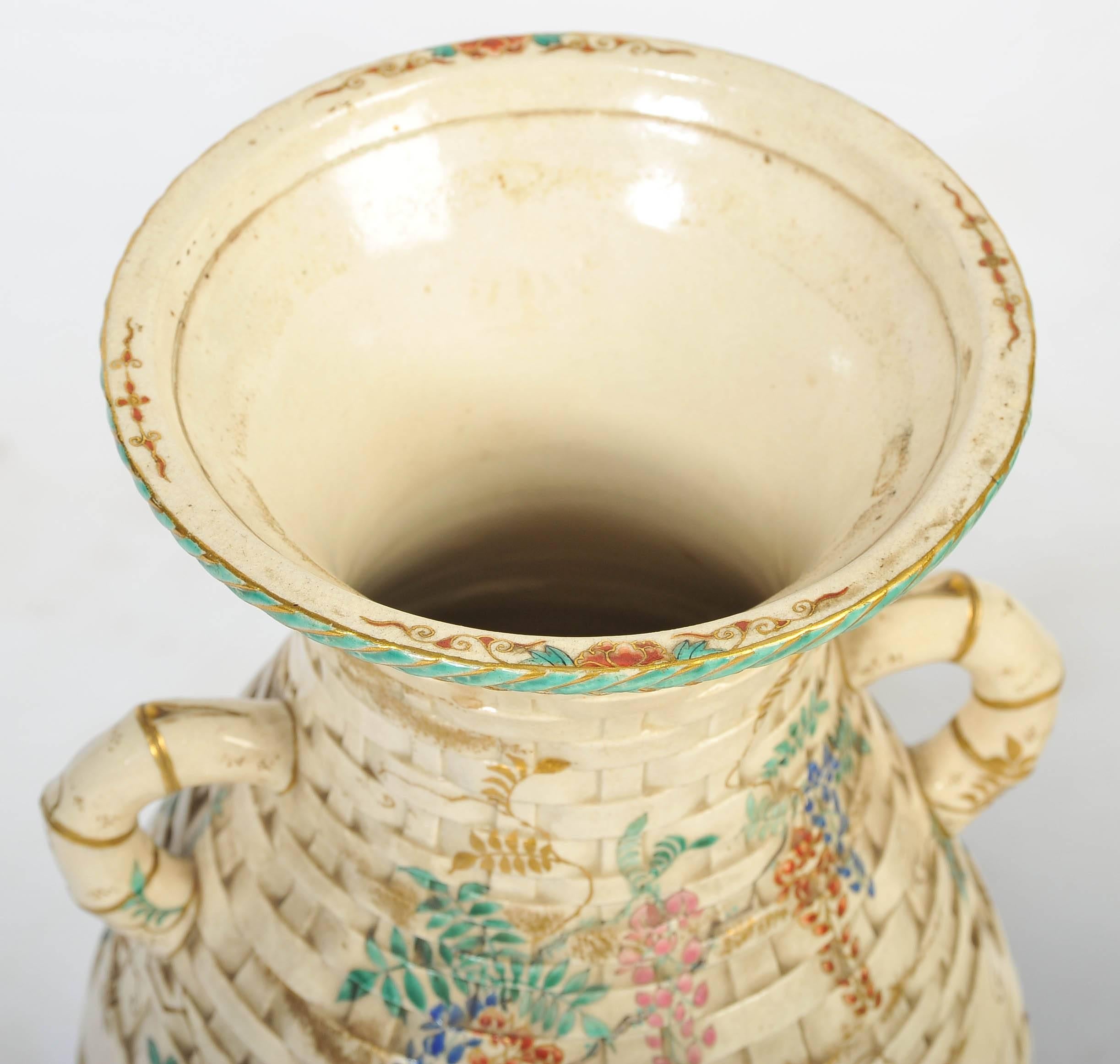 Japanese Pair of Antique Satsuma Vases