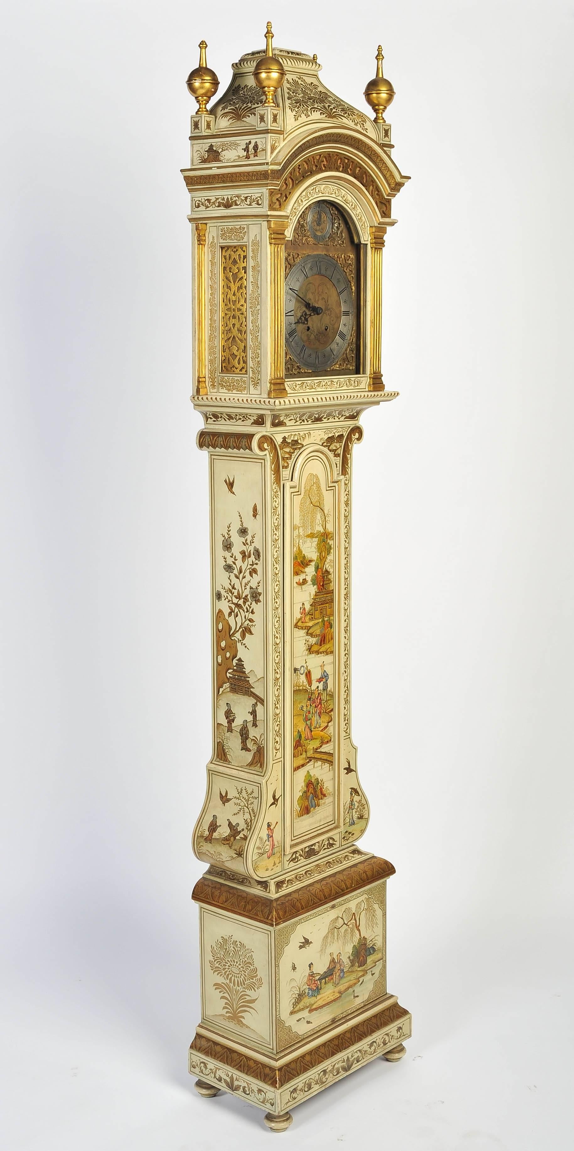 Chinese Chippendale Chinoiserie Longcase Clock