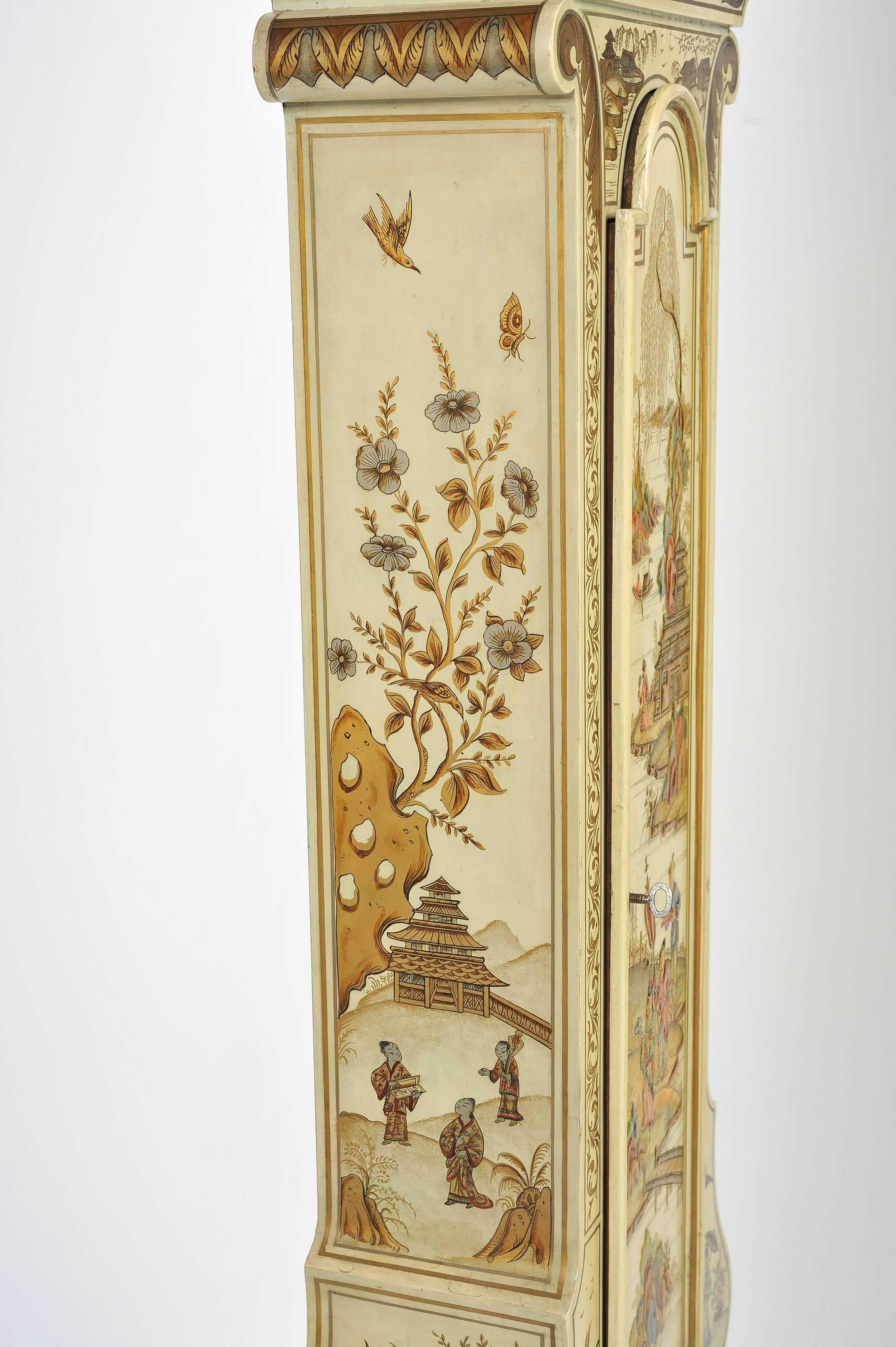 Chinoiserie Longcase Clock In Good Condition In Brighton, Sussex