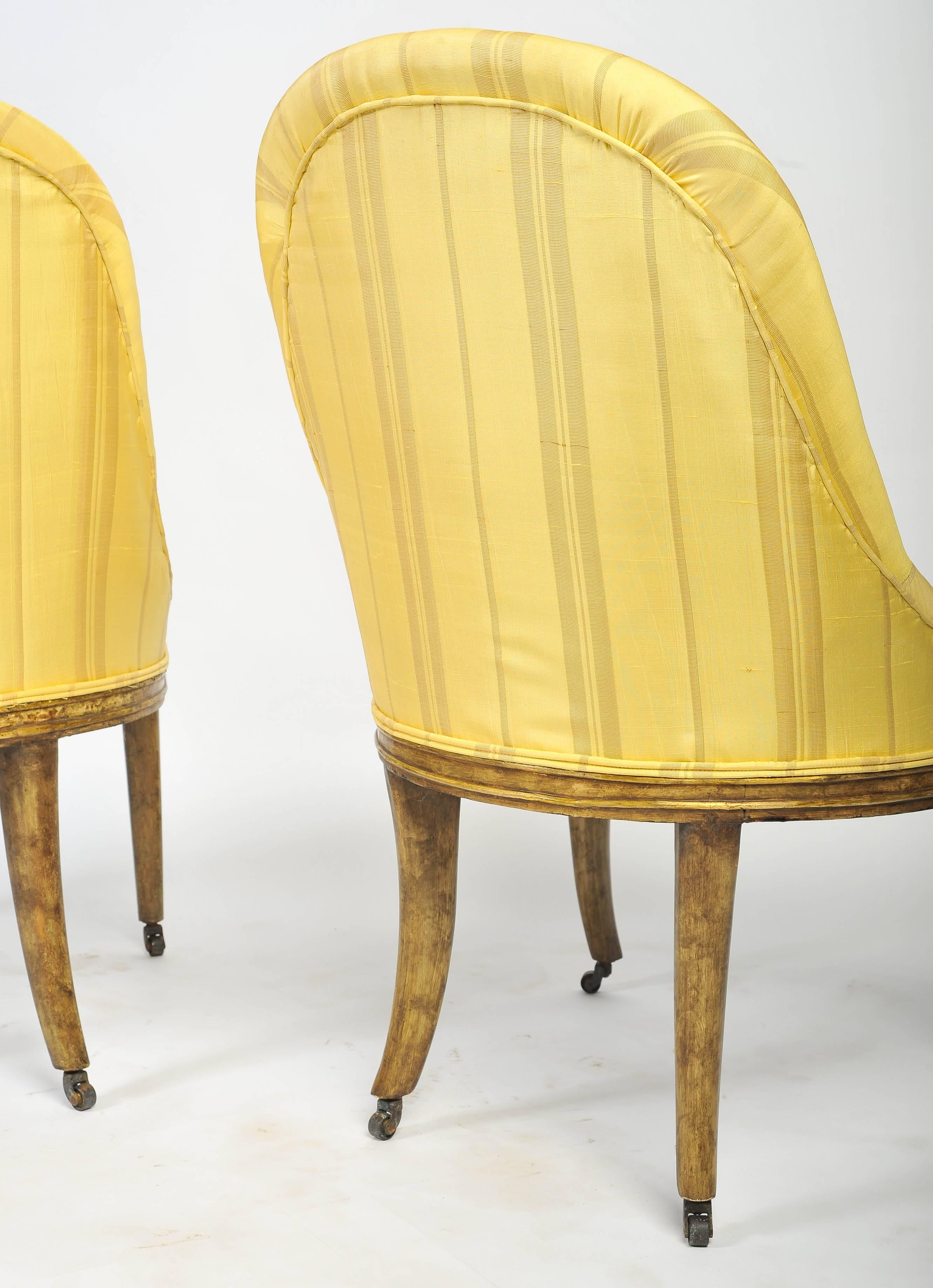 Hand-Painted Pair of Regency Side Chairs For Sale