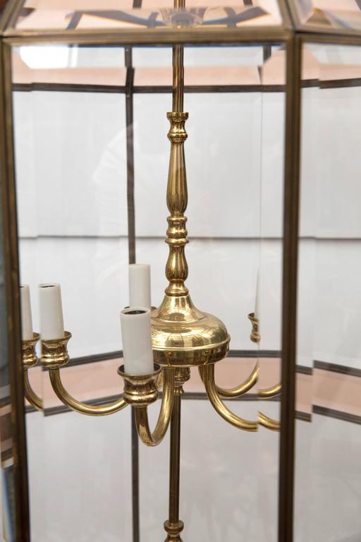 Vintage Beveled Glass Lantern Style Chandeliers Vintage Beveled Glass Lantern Style Chandeliers