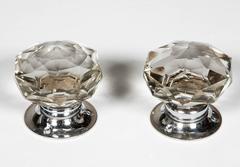Set of 20 Pairs of Faceted Glass Door Knobs