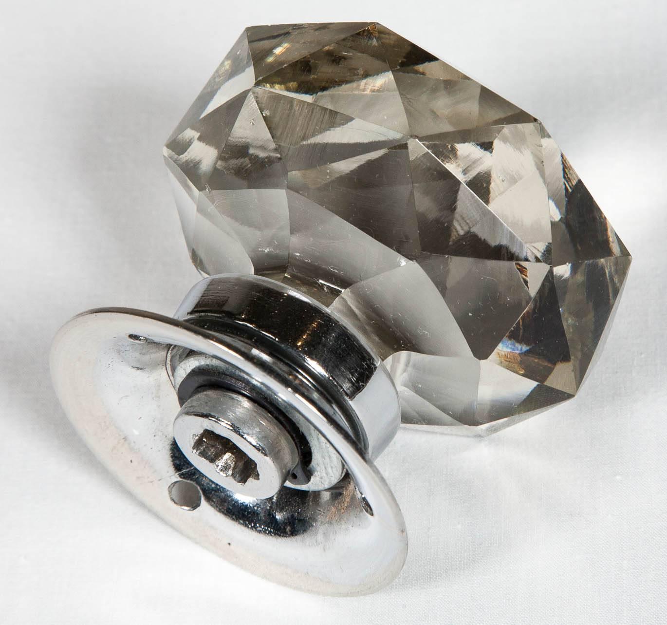 Set of 20 Pairs of Faceted Glass Door Knobs For Sale 2