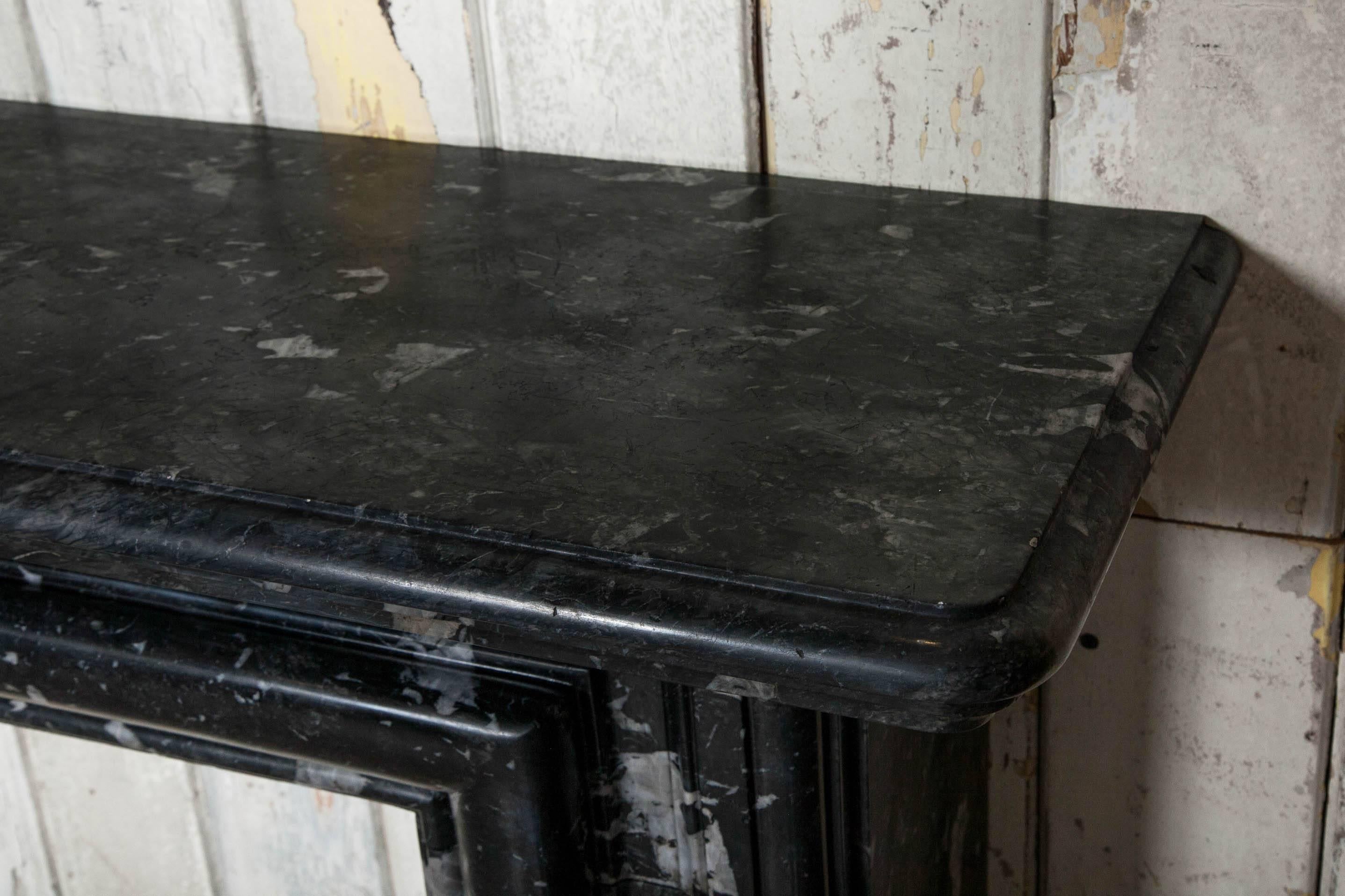 Antique Black Marble Bolection Fire Surround In Excellent Condition For Sale In London, GB