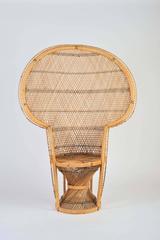 Large Vintage Bohemian 1970s Wicker Emmanuel/Peacock Chair