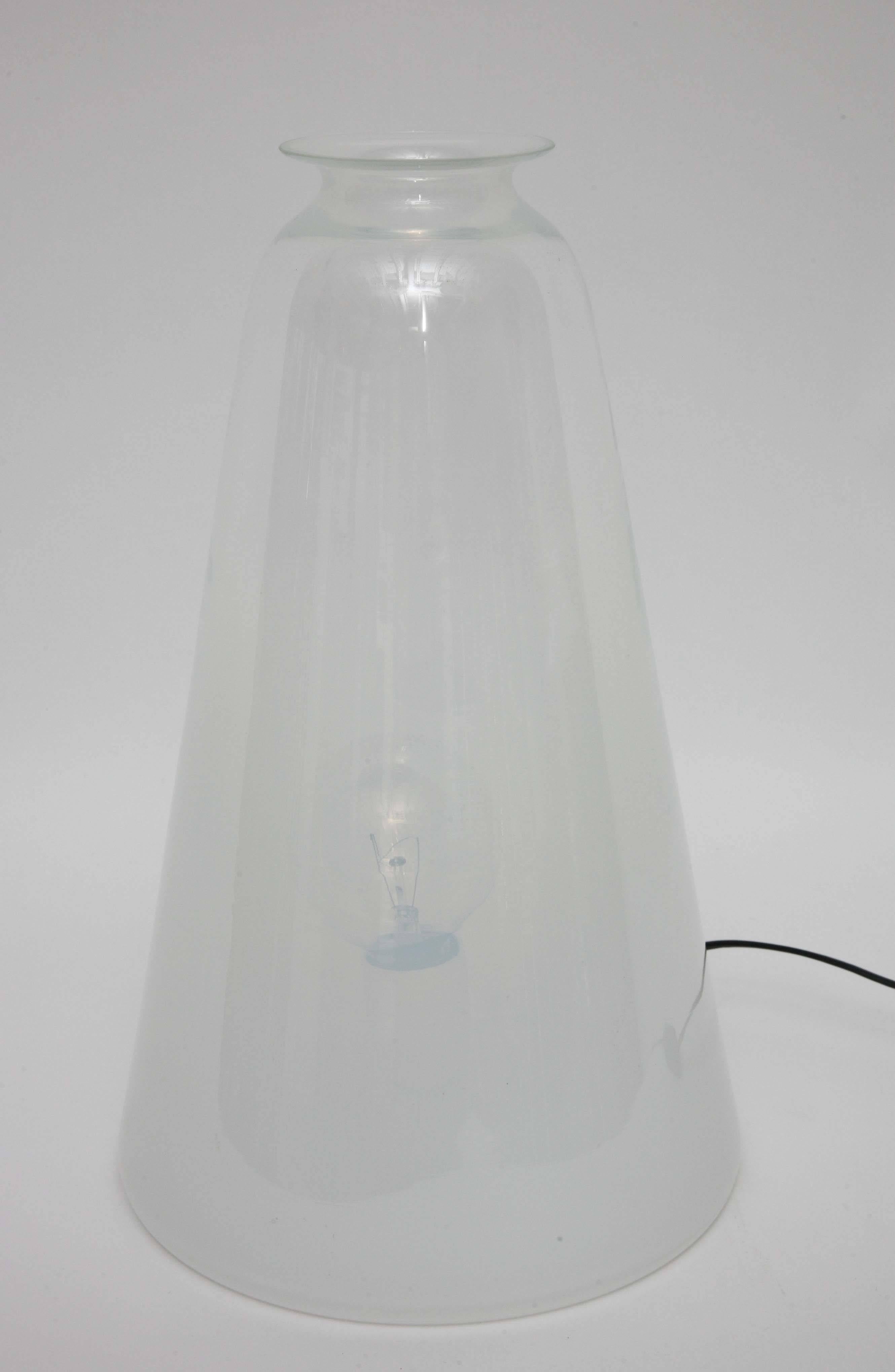 1970s Stilnovo Murano Glass Lamp with Enameled Metal Shade 3