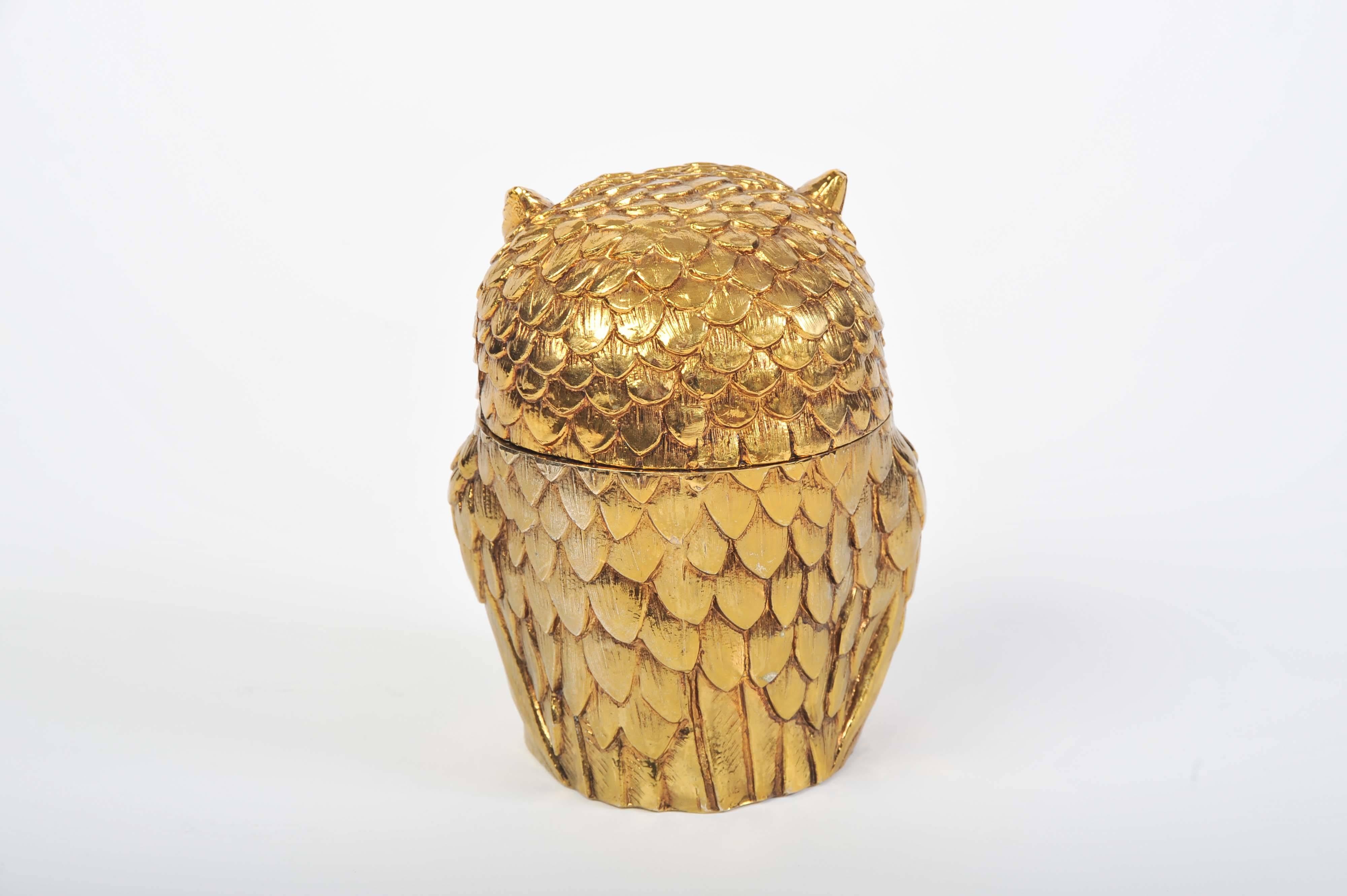 Gilded Owl Ice Bucket by Mauro Manetti In Excellent Condition In London, GB