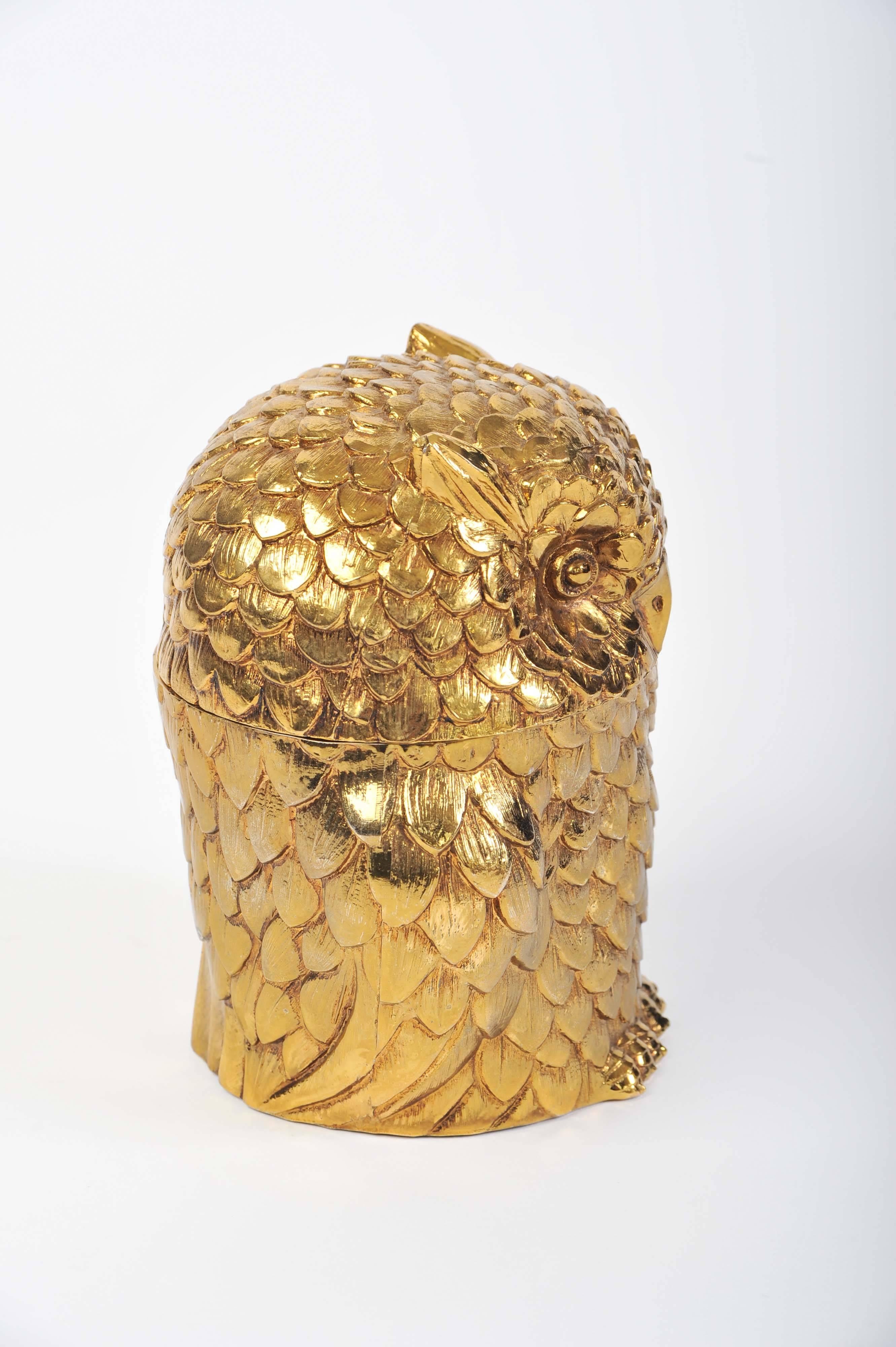 Gilded Owl Ice Bucket by Mauro Manetti 2
