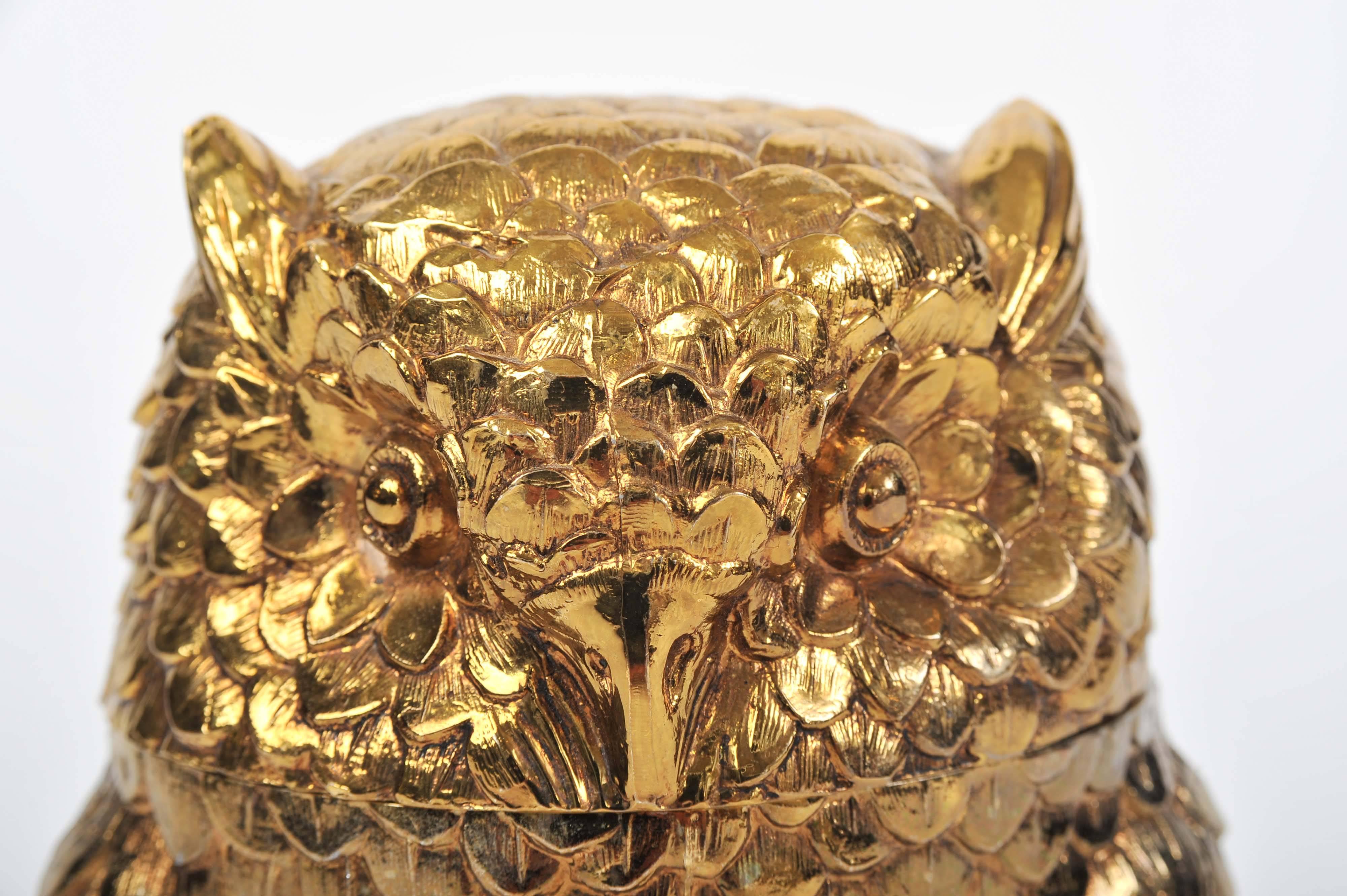 Gilded Owl Ice Bucket by Mauro Manetti 3
