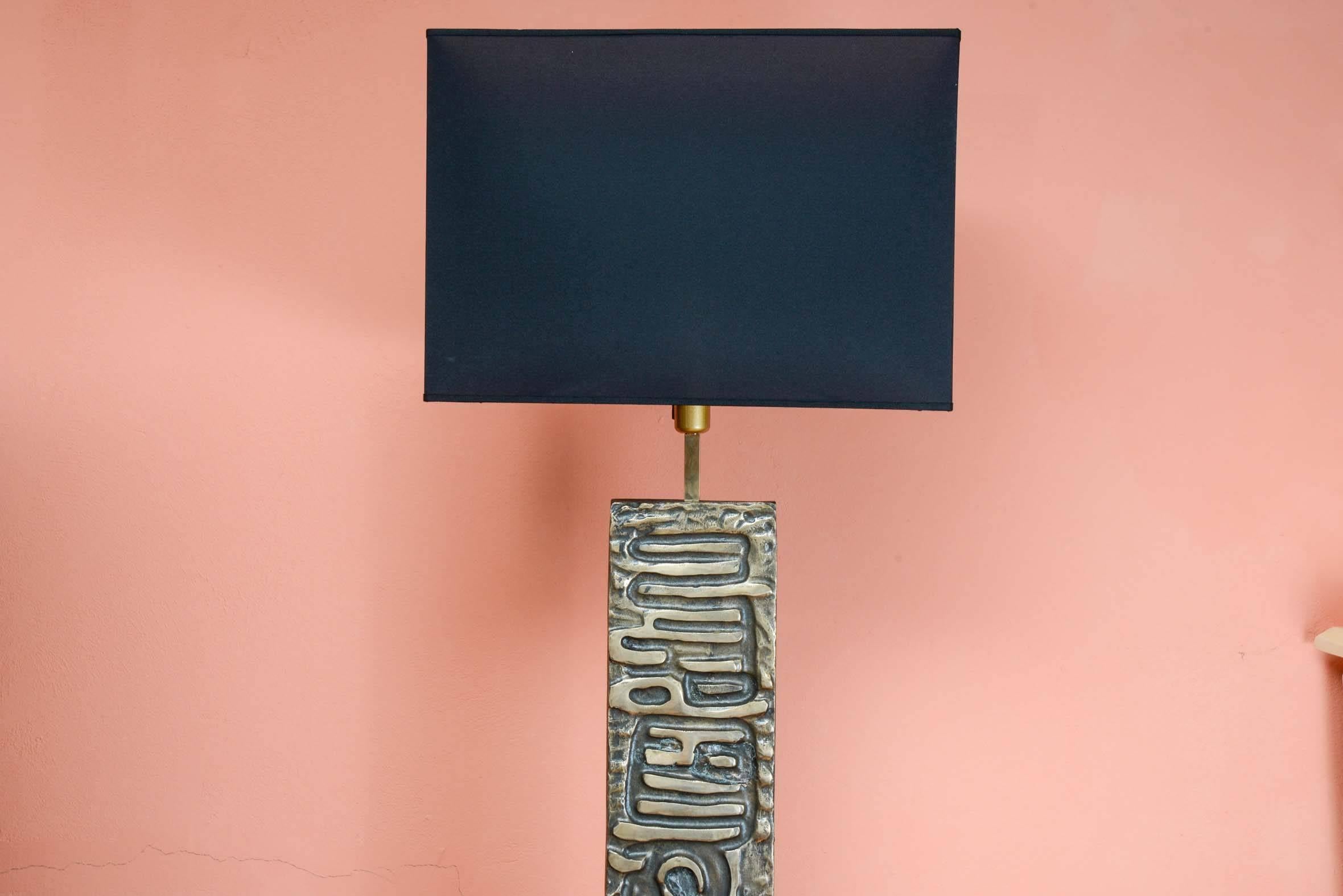Belgian Rare Bronze Floor Lamp Signed by Enzo Missoni