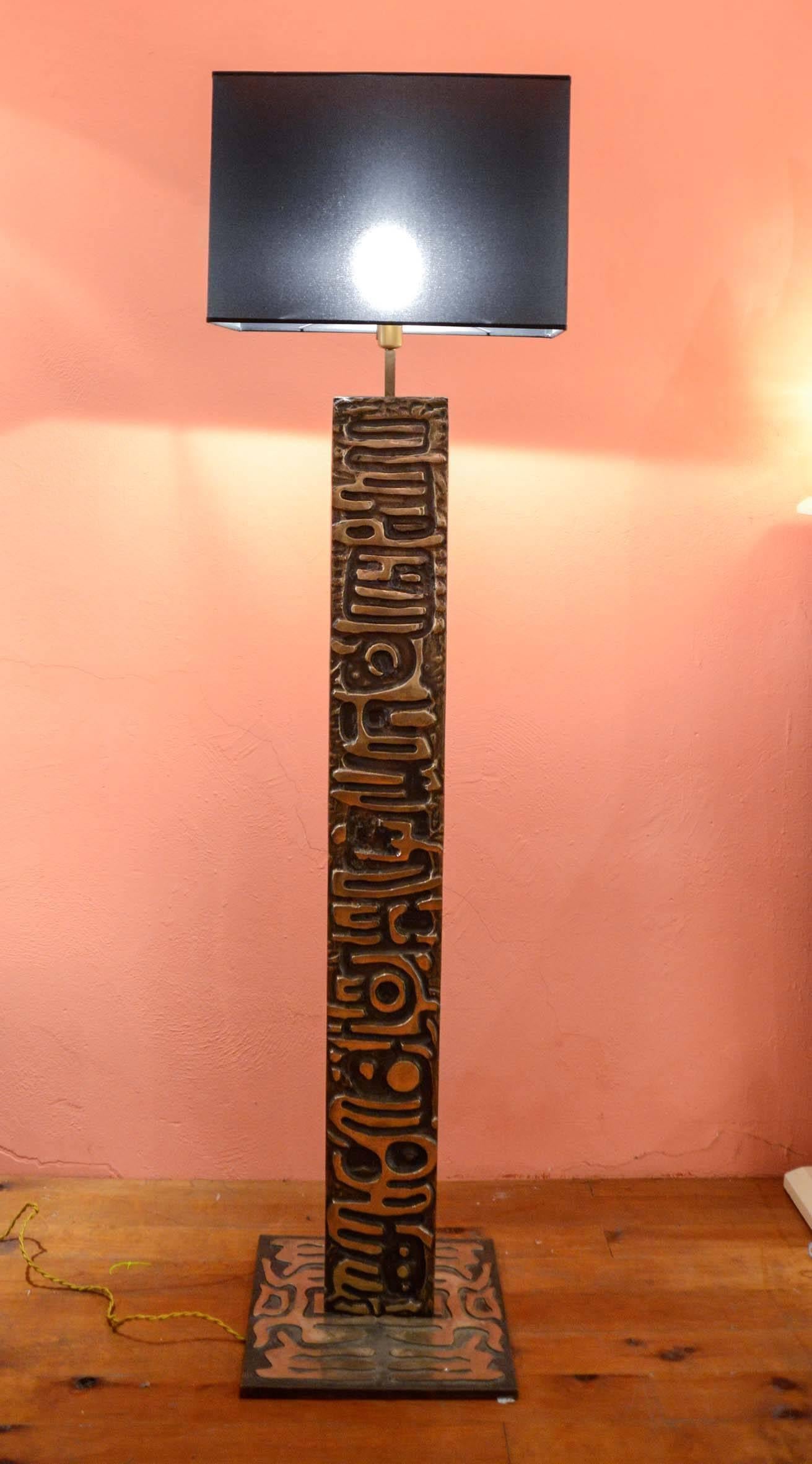 Rare Bronze Floor Lamp Signed by Enzo Missoni 2