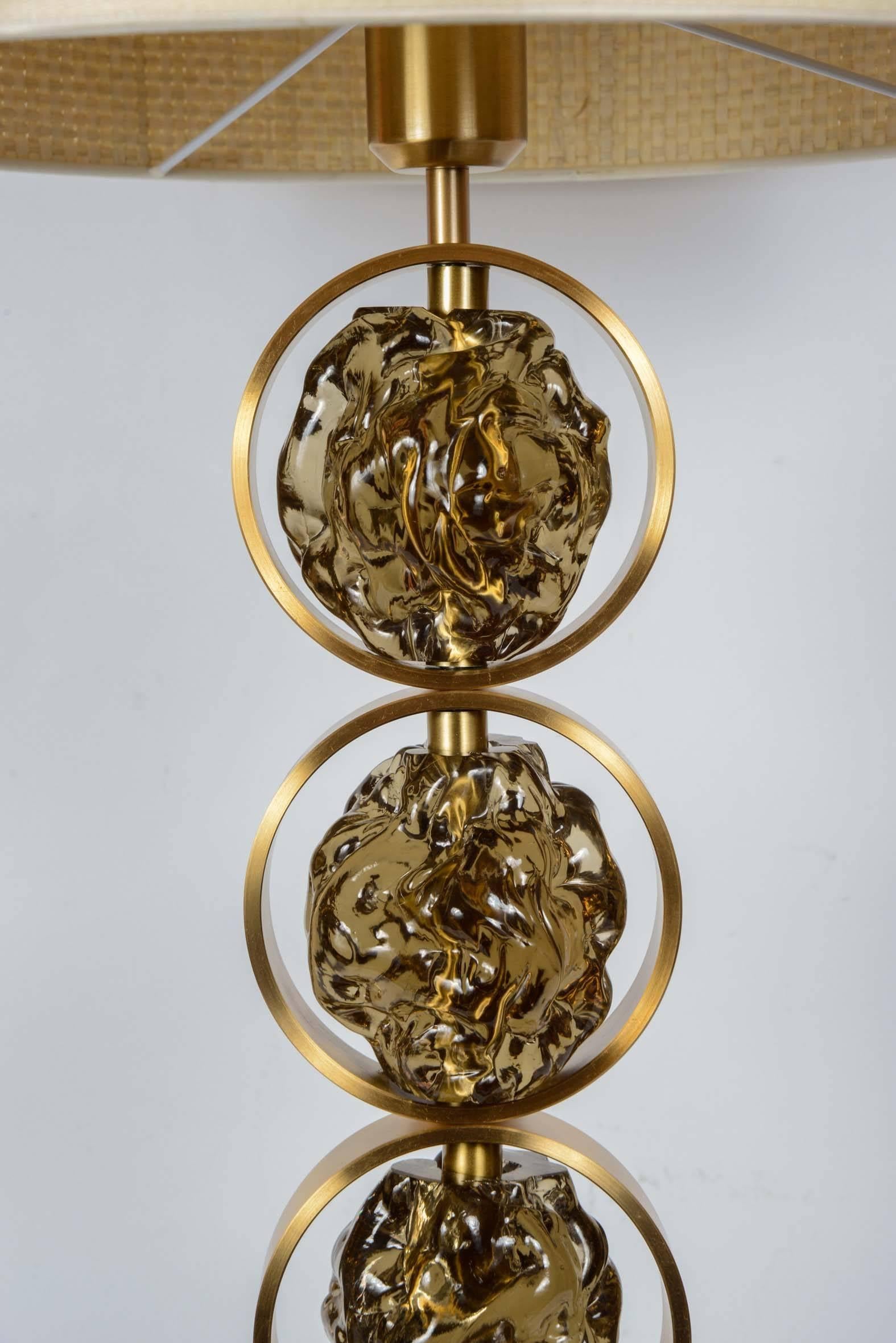 Italian Pair of Lamps Signed by Gianluca Fontana For Sale