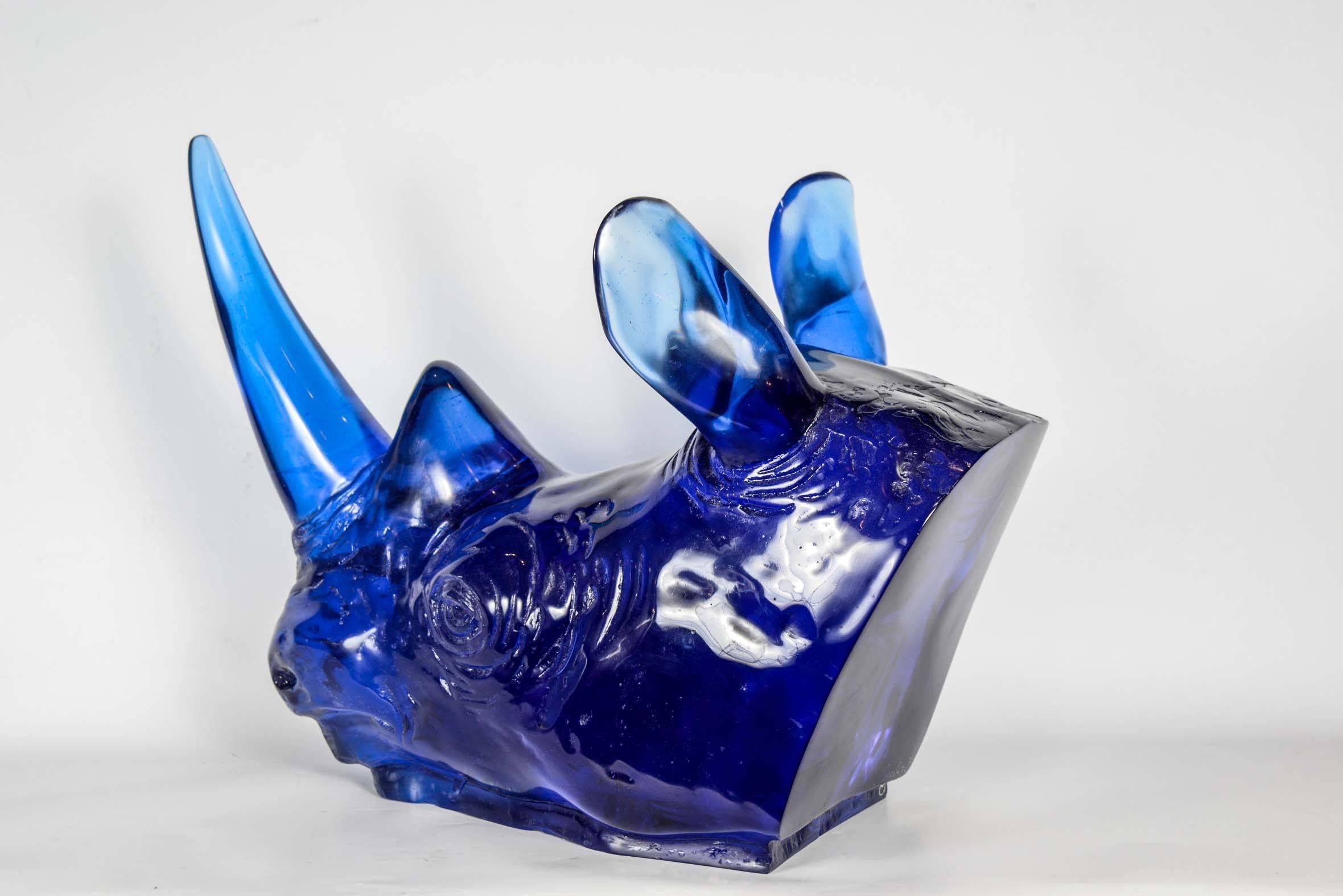 Resin Awesome Blu Rhino Designed by Franco Gavagni For Sale
