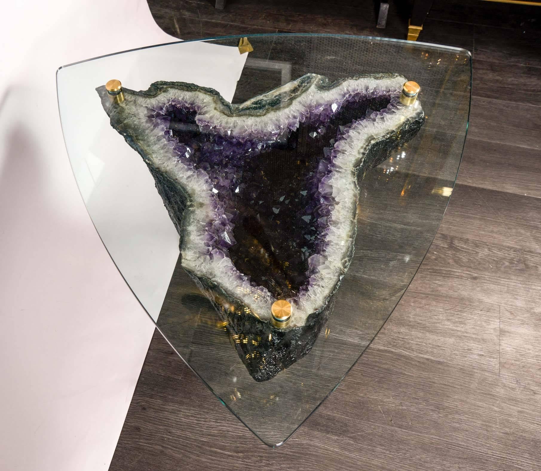 Late 20th Century Pair of Amethyst Side Tables by Enzo Missoni