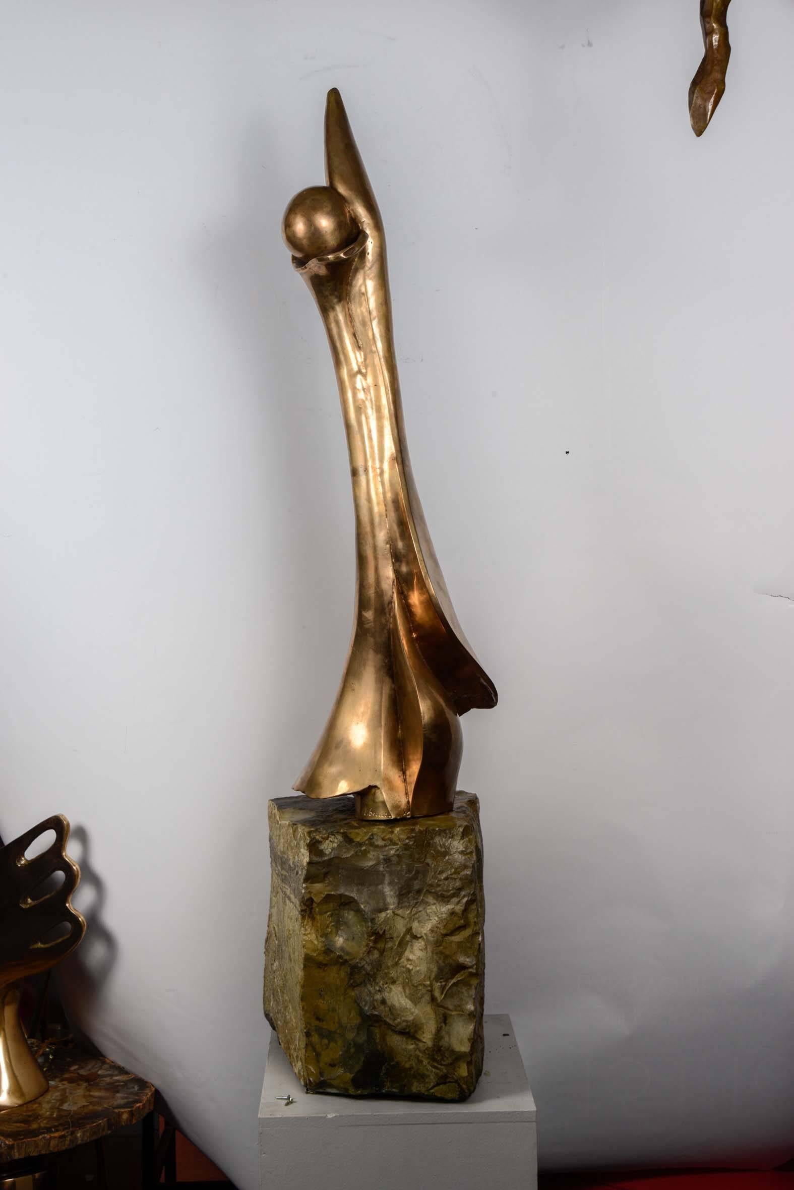 Decorative bronze sculpture signed.