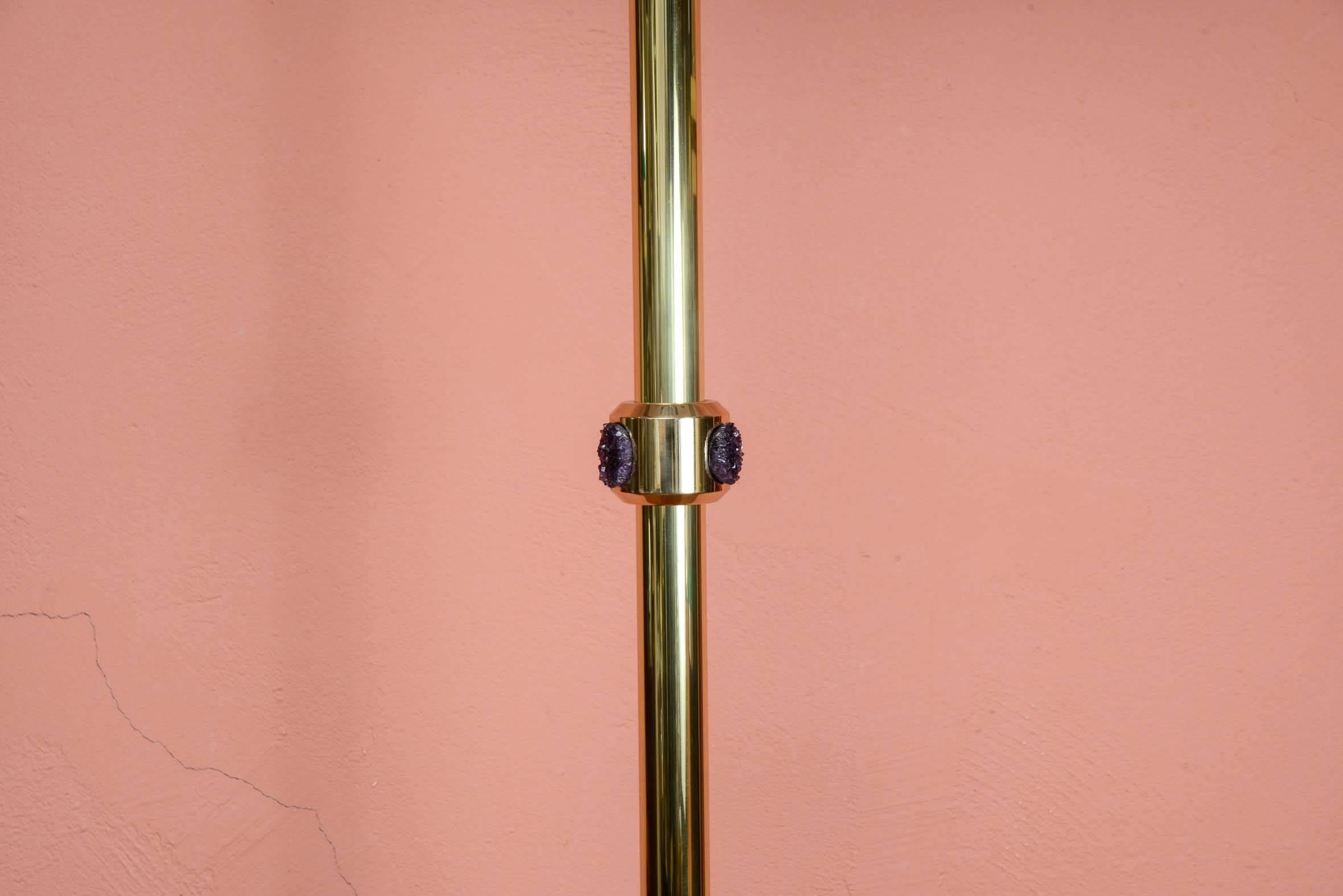 Italian Floor Lamp with Amethyst by Gianluca Fontana For Sale