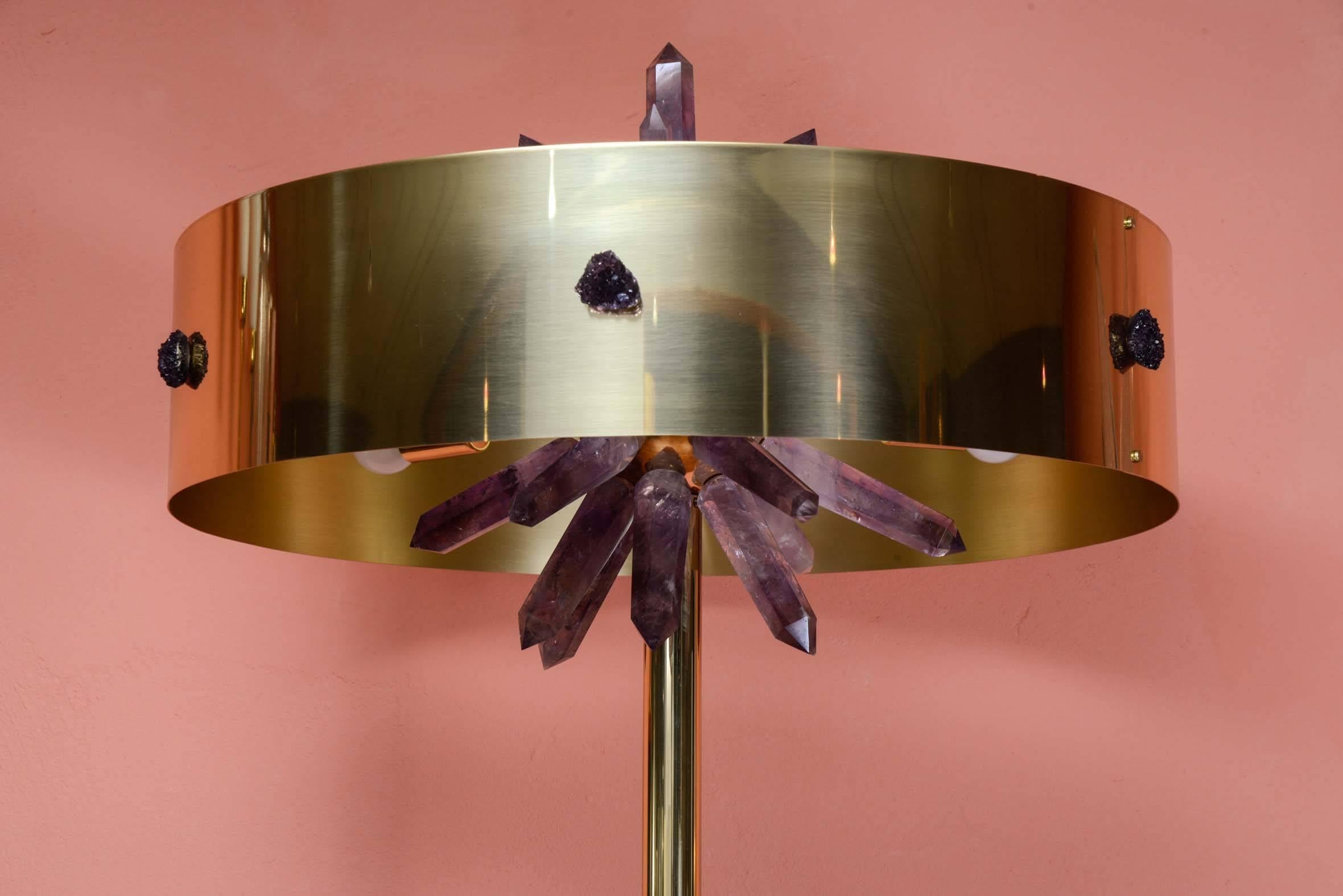 Floor Lamp with Amethyst by Gianluca Fontana In Good Condition For Sale In Bois-Colombes, FR