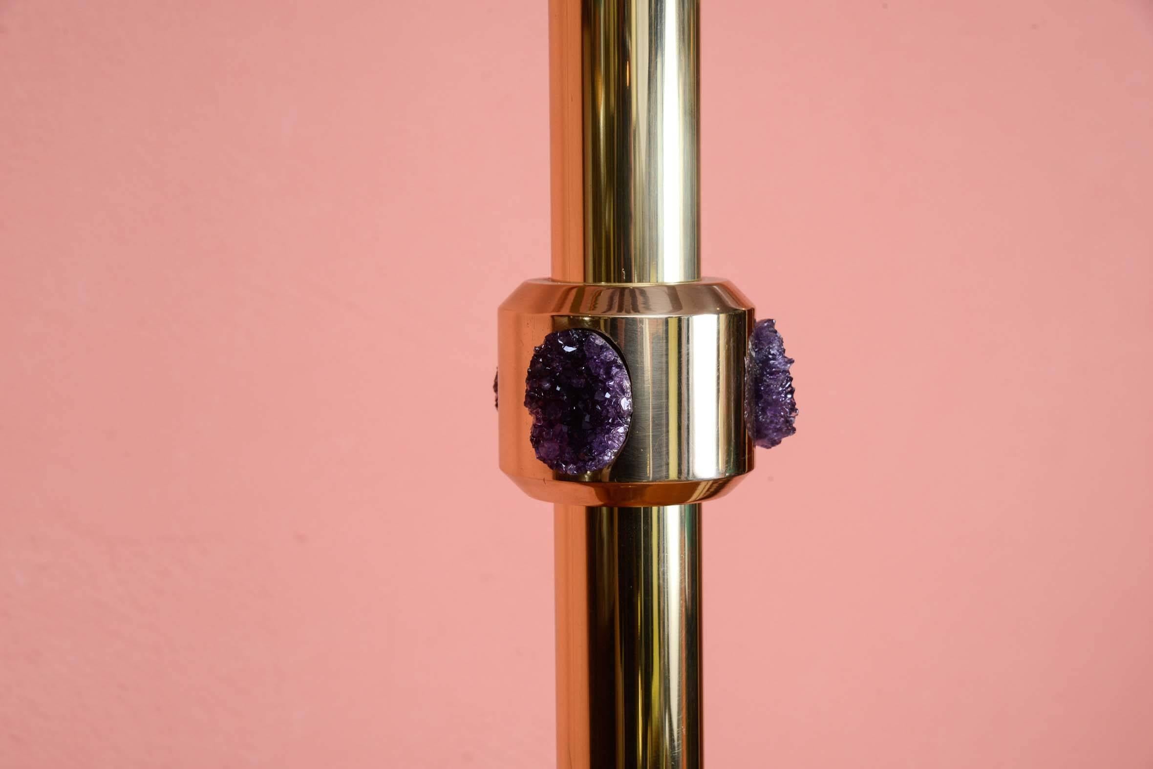 Floor Lamp with Amethyst by Gianluca Fontana For Sale 1