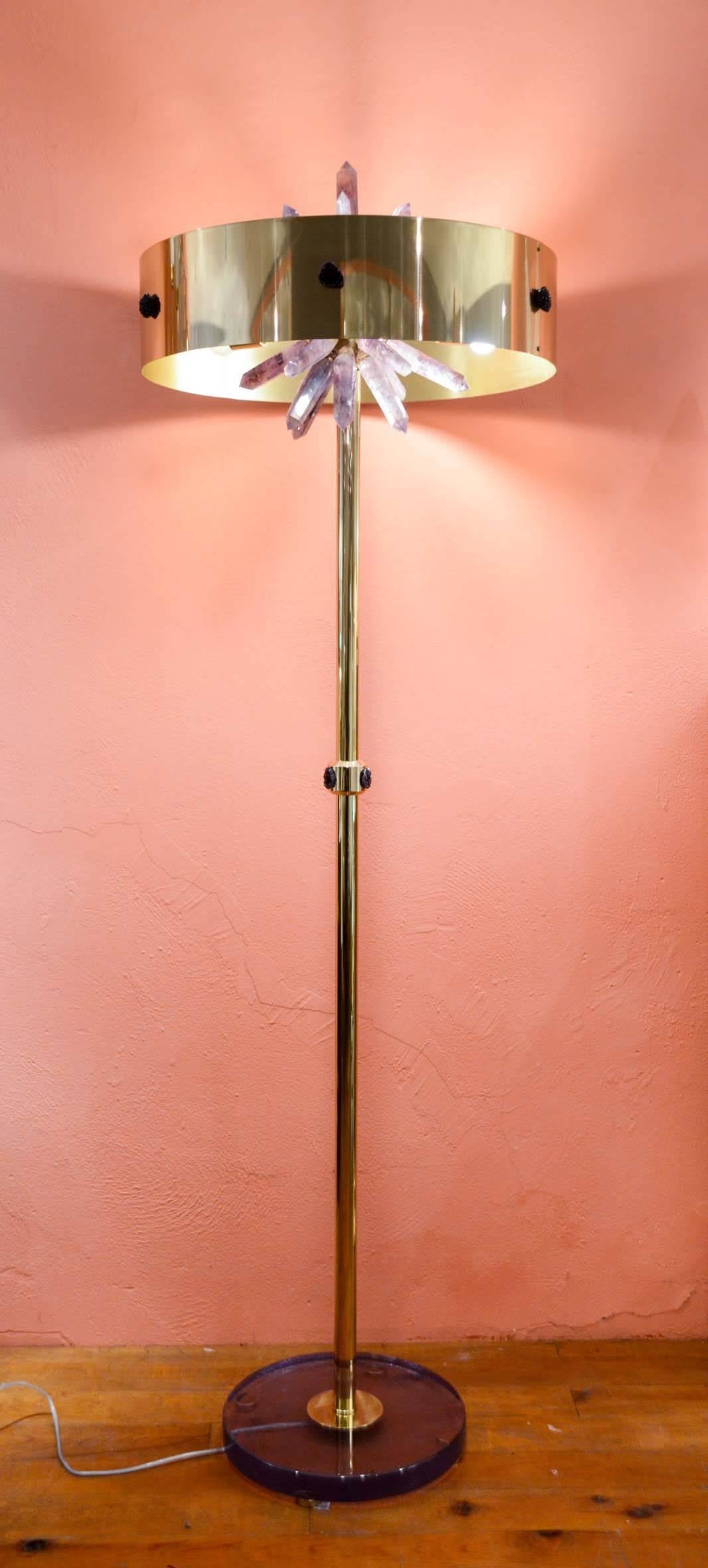 Floor Lamp with Amethyst by Gianluca Fontana For Sale 2