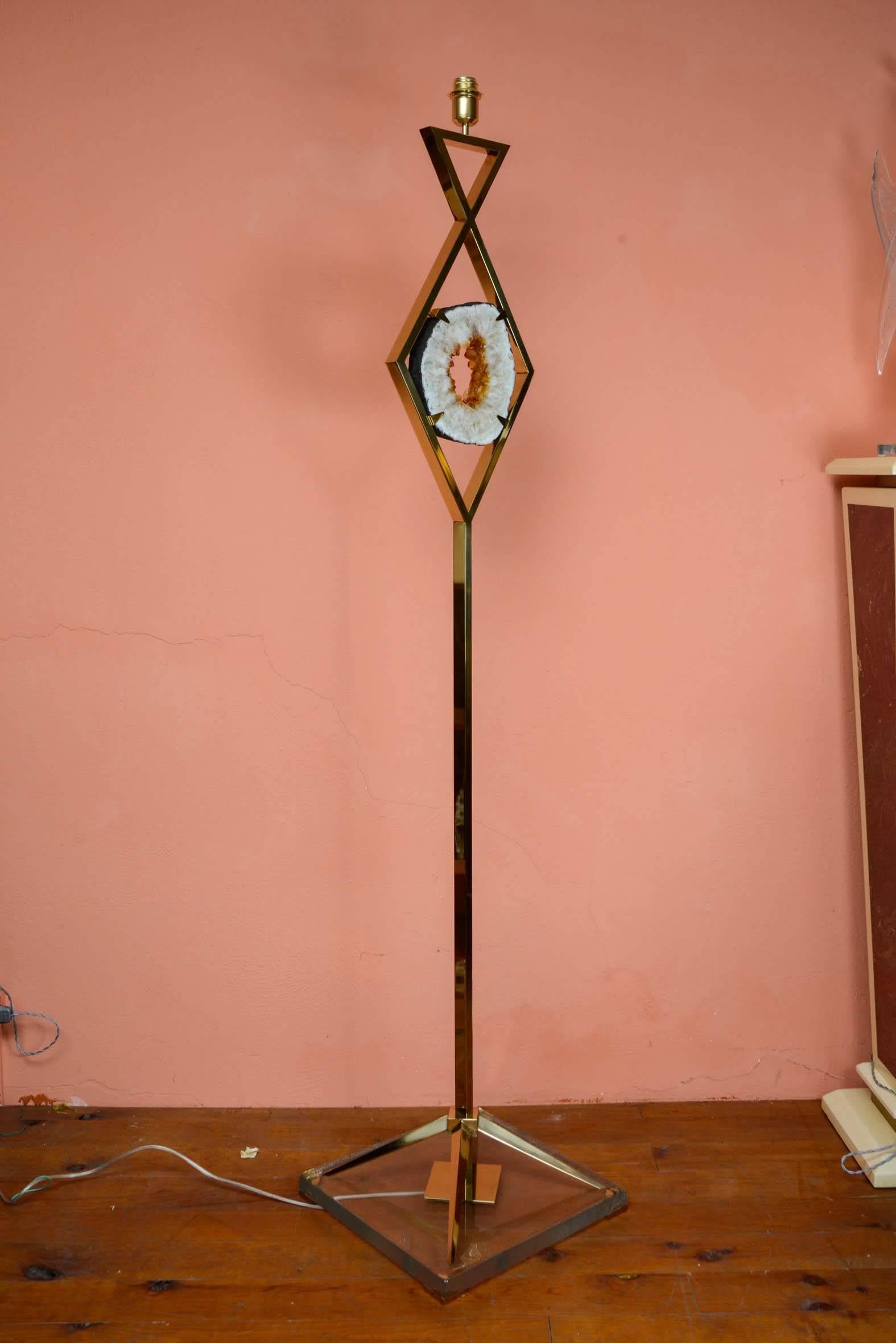 Fantastique lampadaire avec améthyste conçu par Gianluca Fontana en vente 1