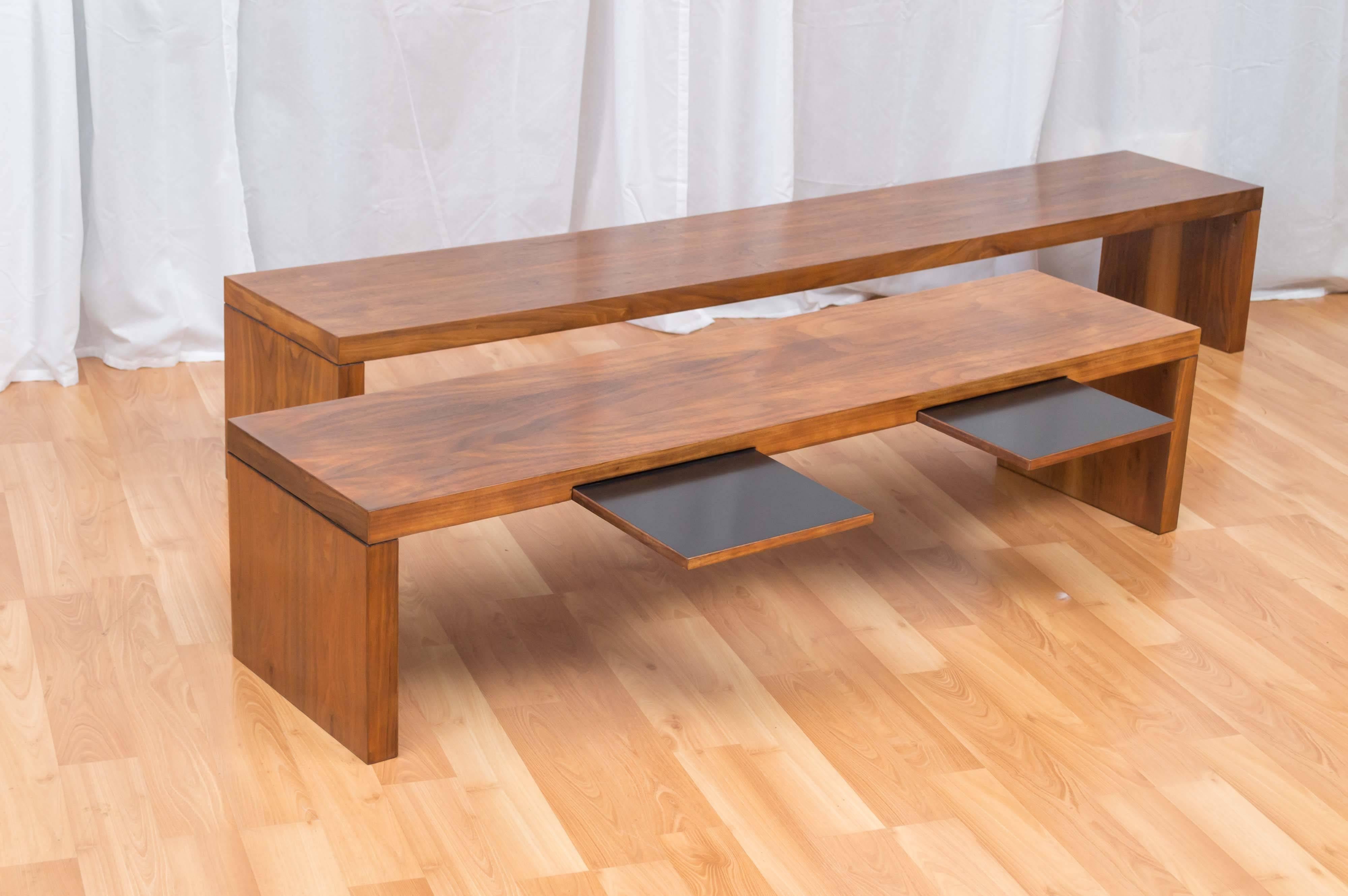 Mid-Century Modern Two of Extra-Long Walnut Benches by Milo Baughman for Thayer Coggin