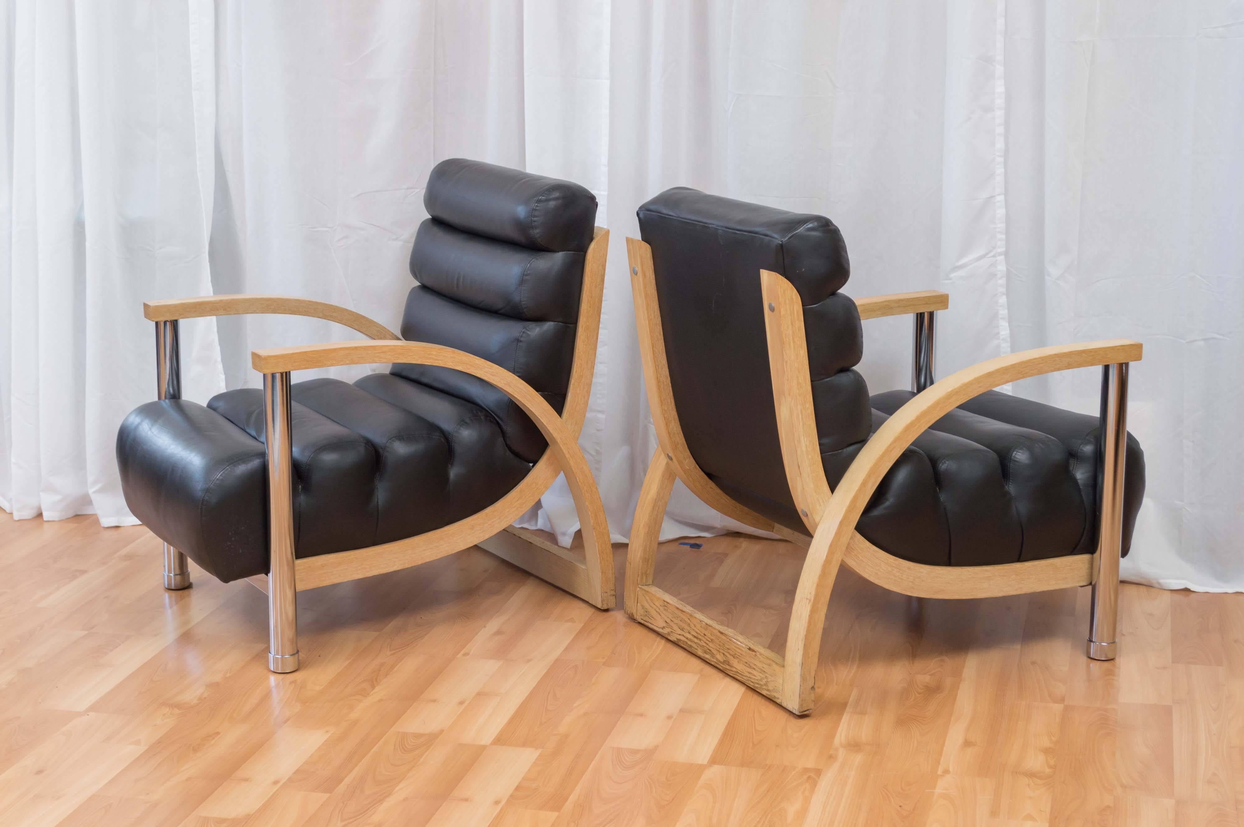 Late 20th Century Pair of Eclipse Club Chairs by Jay Spectre for Century *** Saturday Sale!