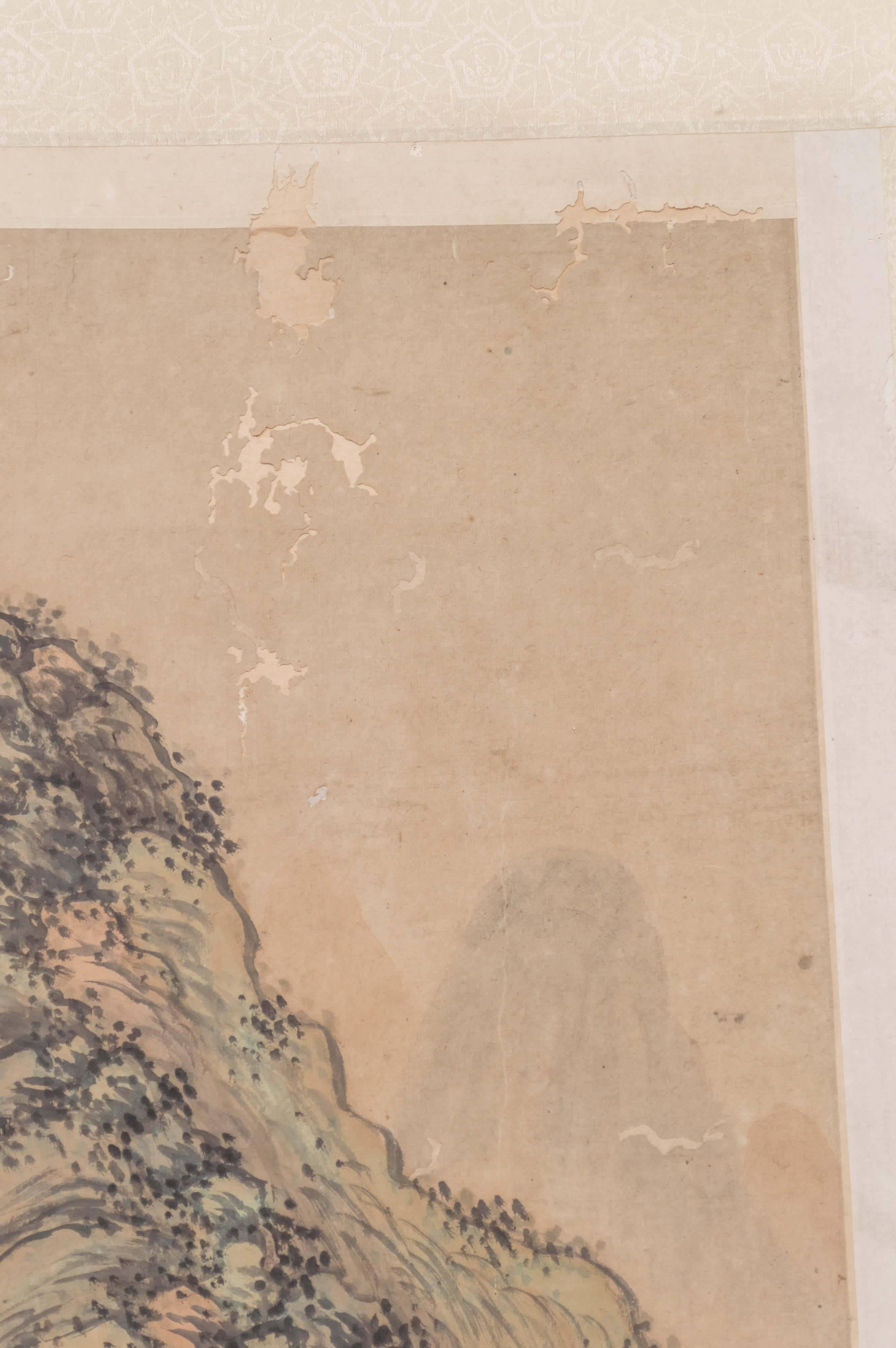 Epic Chinese Qing Dynasty Ink Landscape Hall Painting by Gu Yaozhang 1