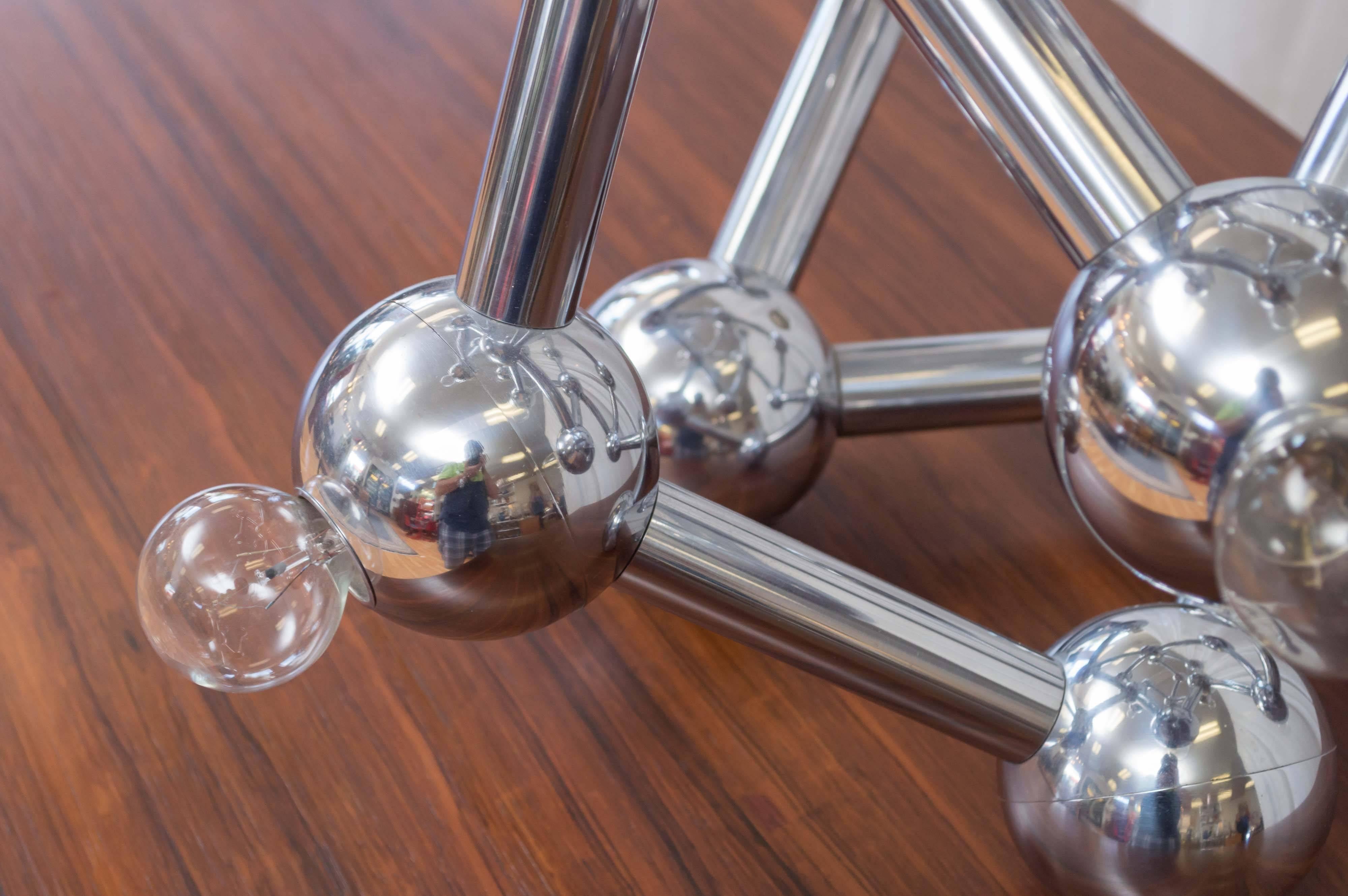 Spectacular Chrome Eighteen-Light Molecule Lamp by Torino For Sale 1