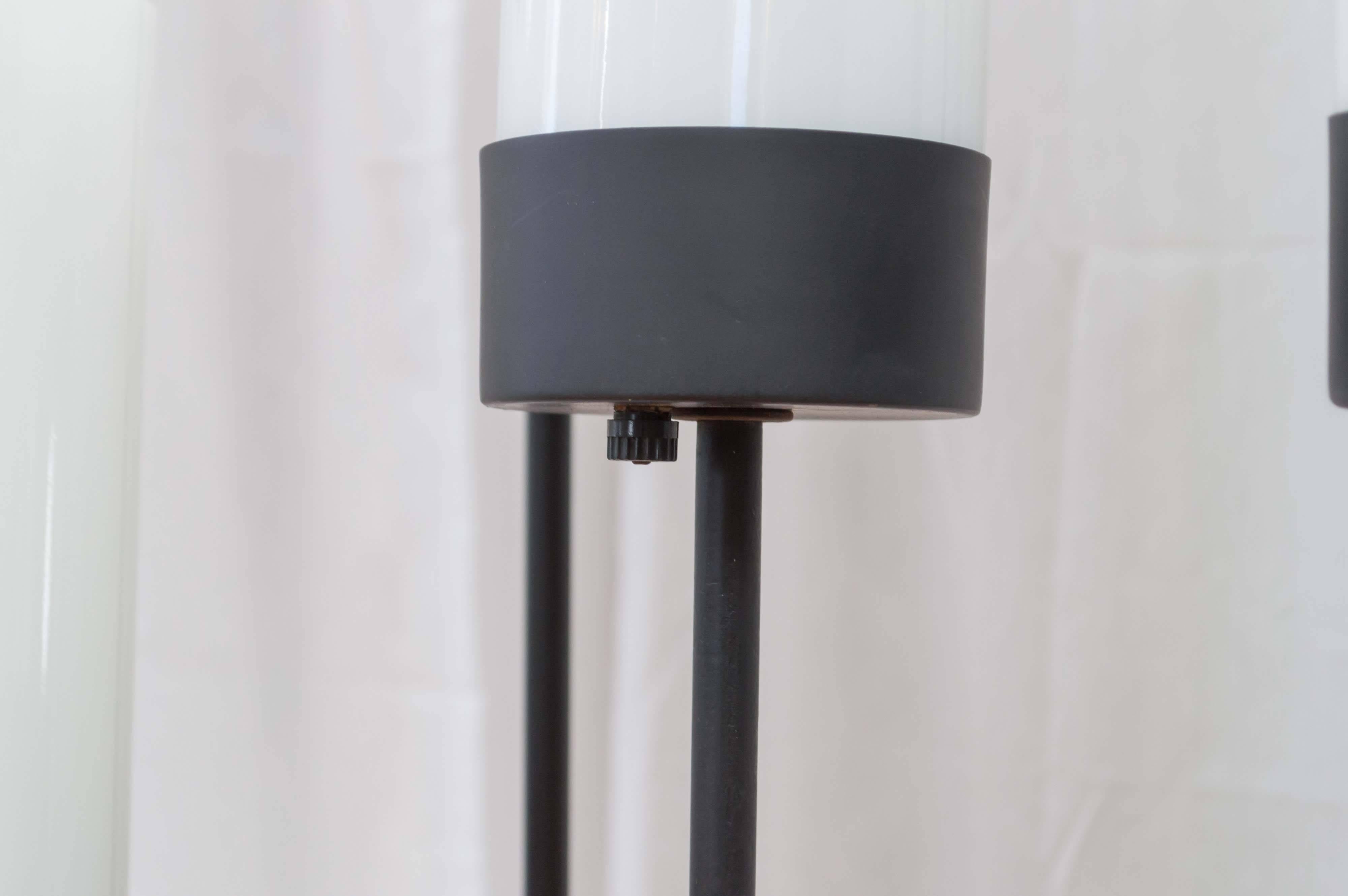 American Black Cast Iron Three-Stem Floor Lamp(s) by Robert Bulmore For Sale