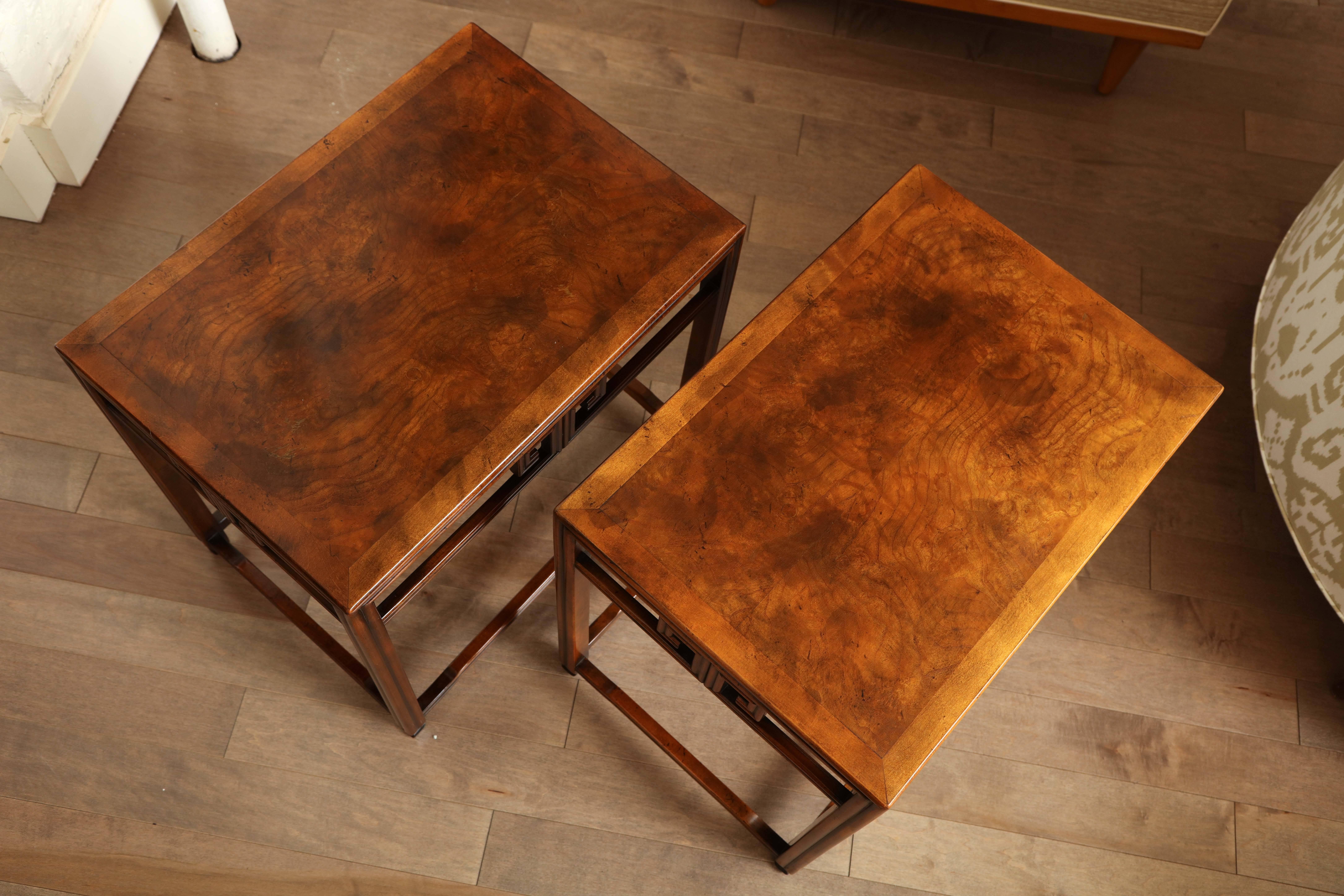 Pair of Walnut Tables by Michael Taylor for Baker, circa 1970 In Good Condition For Sale In New York, NY
