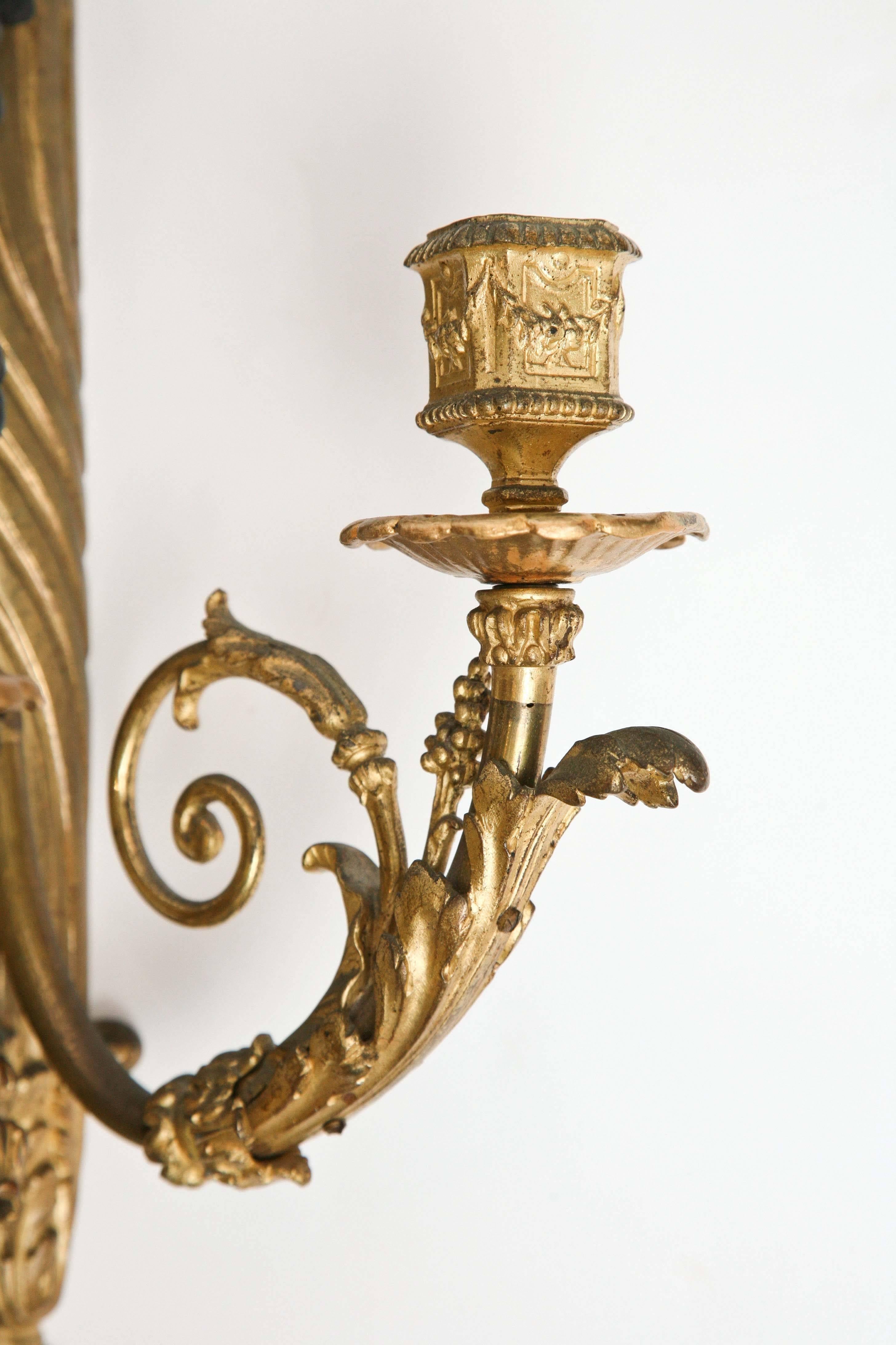 Fine Pair of 19th Century French Bronze Sconces 3