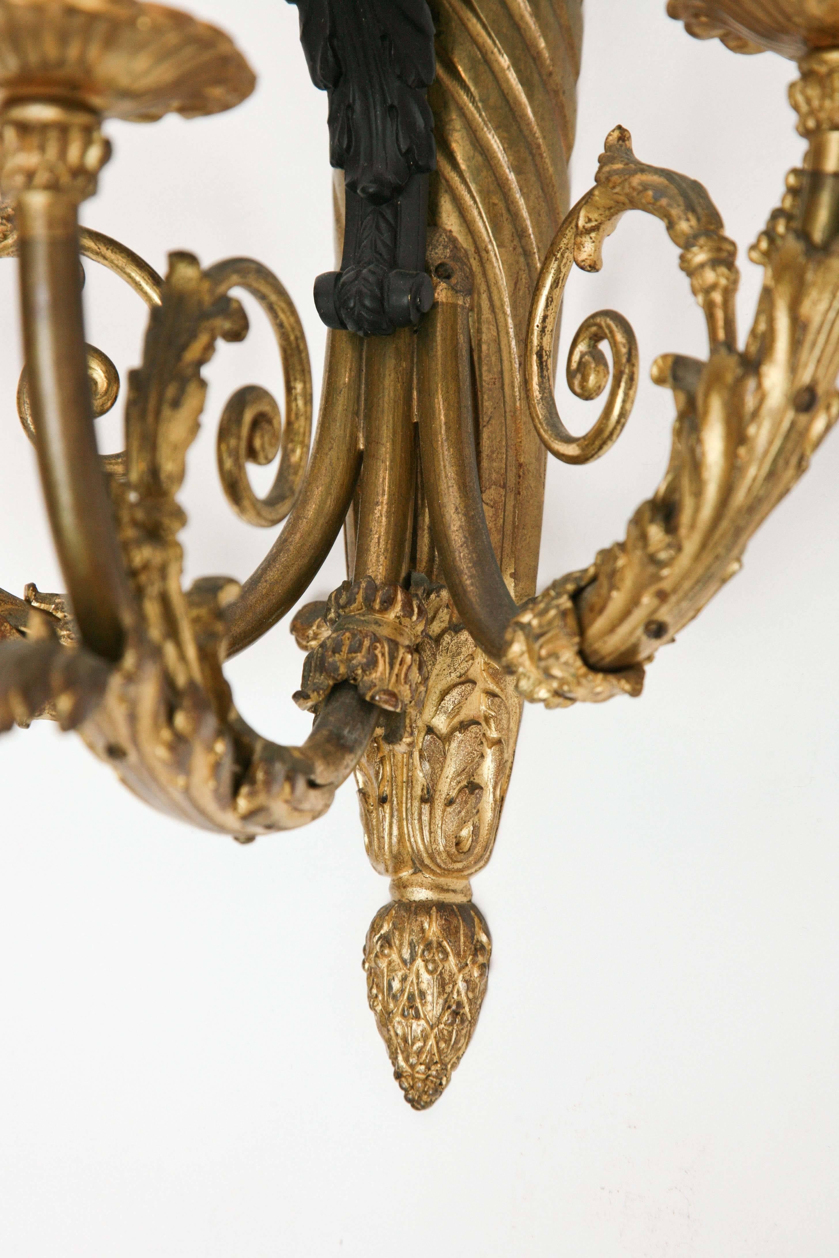 Fine Pair of 19th Century French Bronze Sconces 6