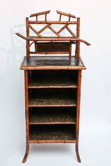 Elaborate 19th Century Bamboo Music Cabinet/Bookcase