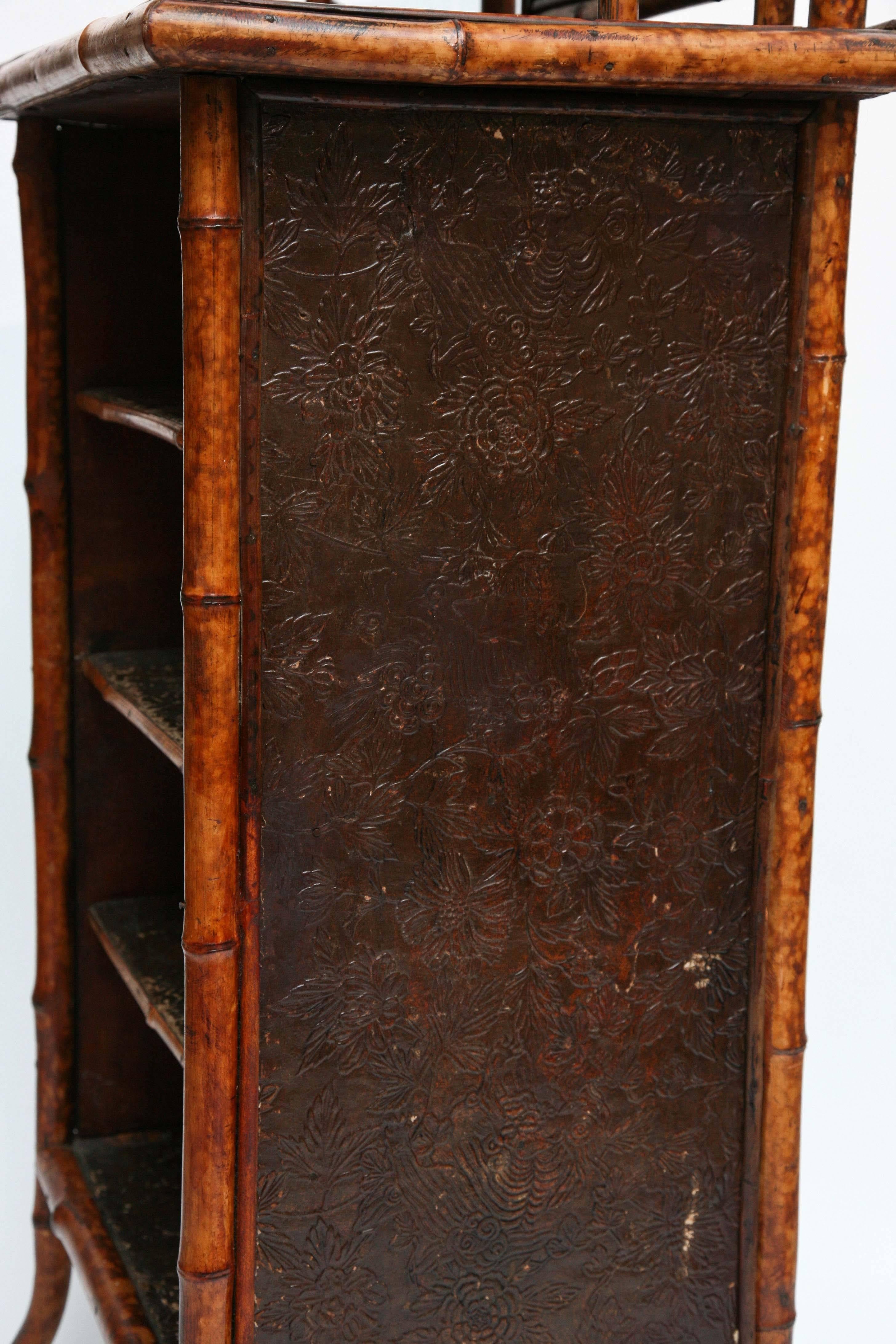 Elaborate 19th Century Bamboo Music Cabinet/Bookcase 2