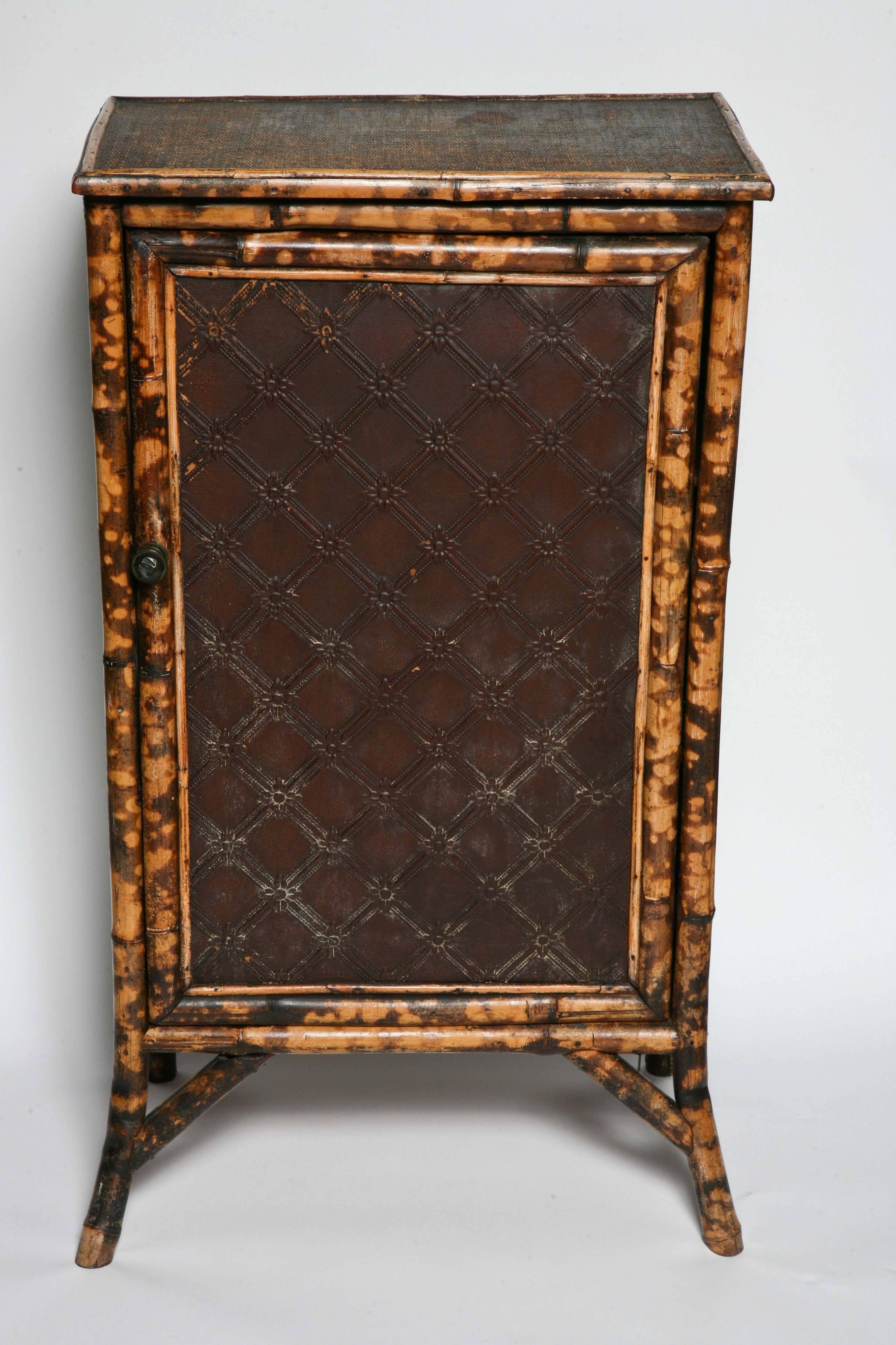 19th Century English Bamboo Bookcase/ Music Cabinet In Good Condition In West Palm Beach, FL