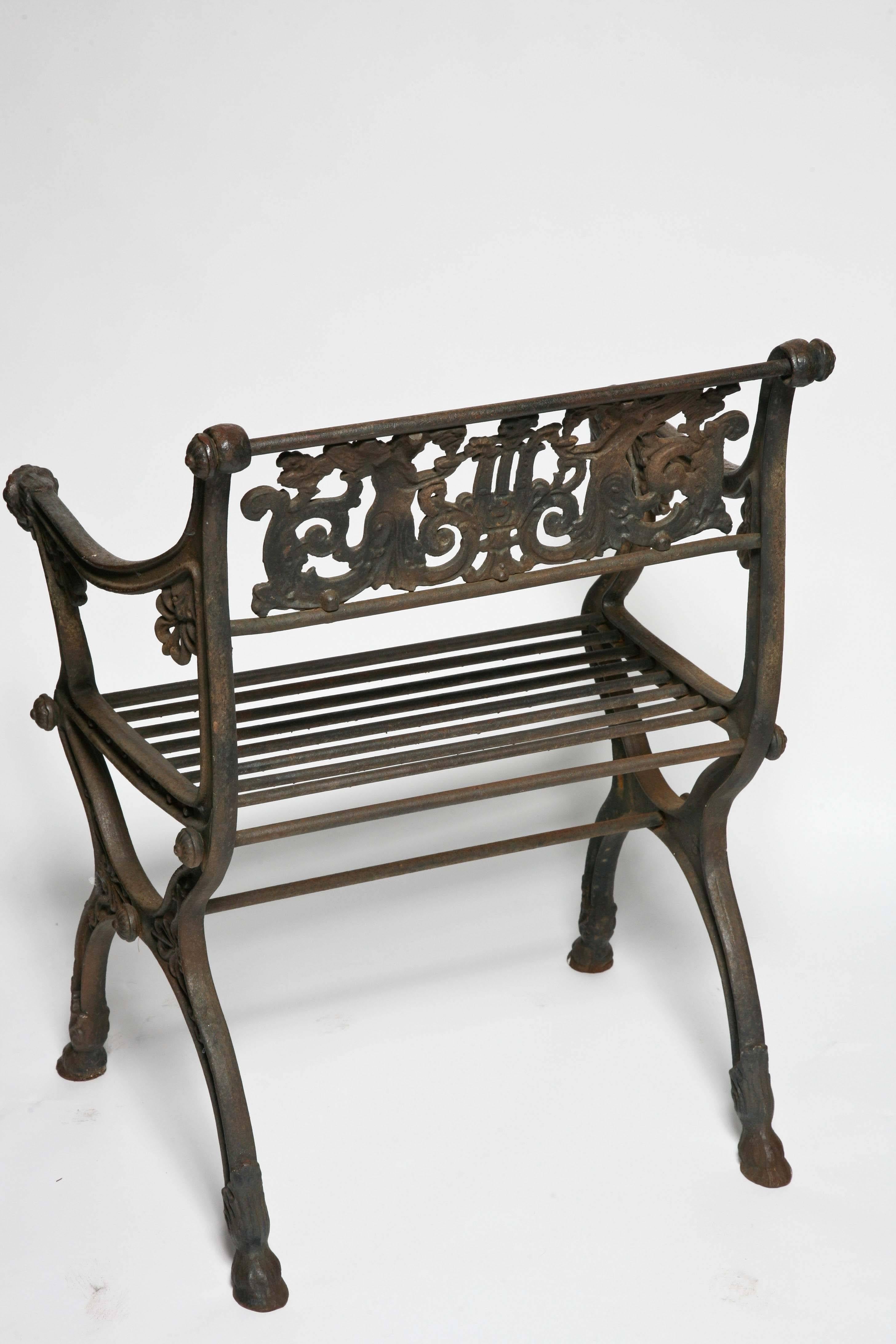 Pair of Antique Iron Garden Chairs 3