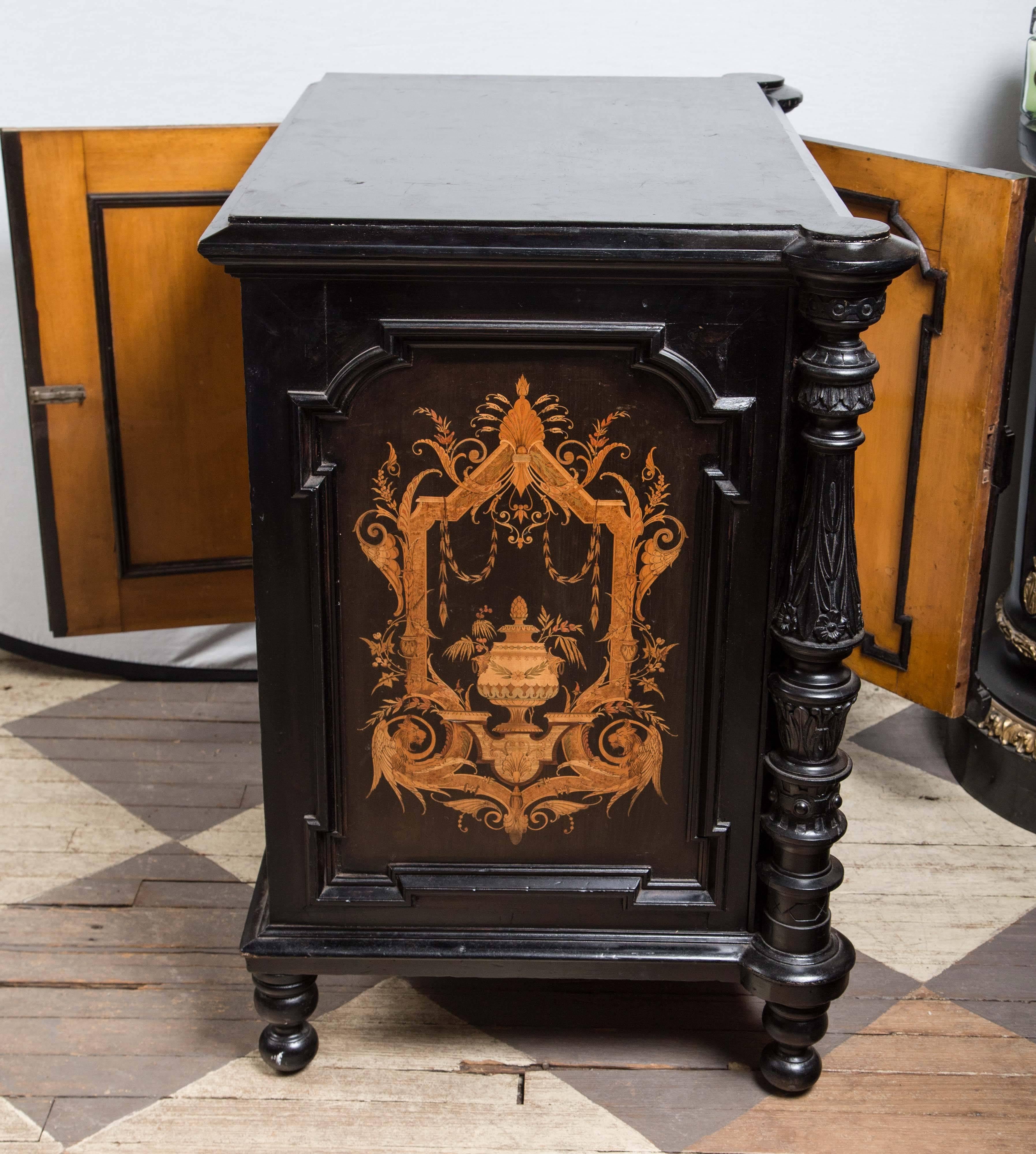 19th Century Napolean III Ebonized Cabinet For Sale