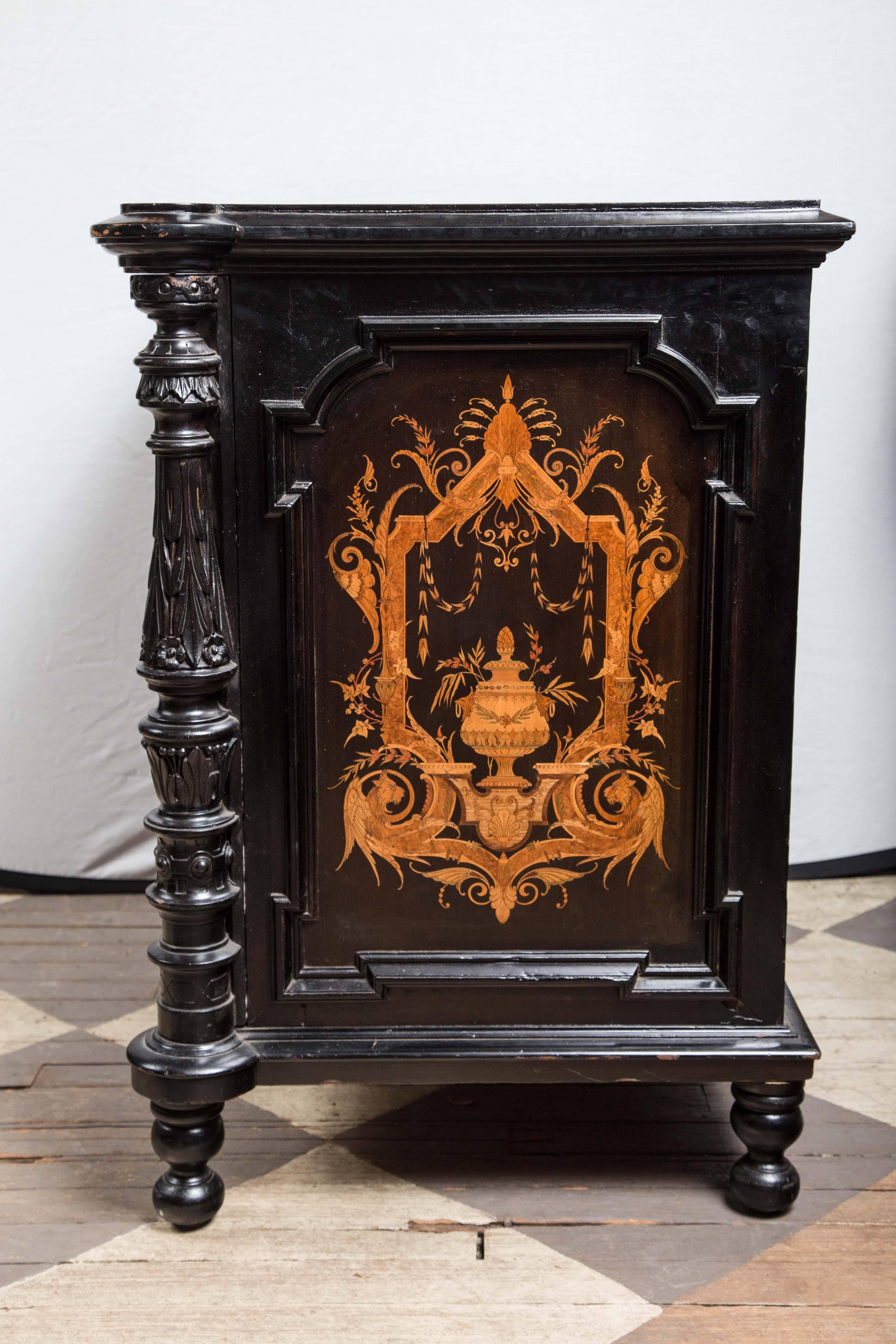 Napolean III Ebonized Cabinet For Sale 2