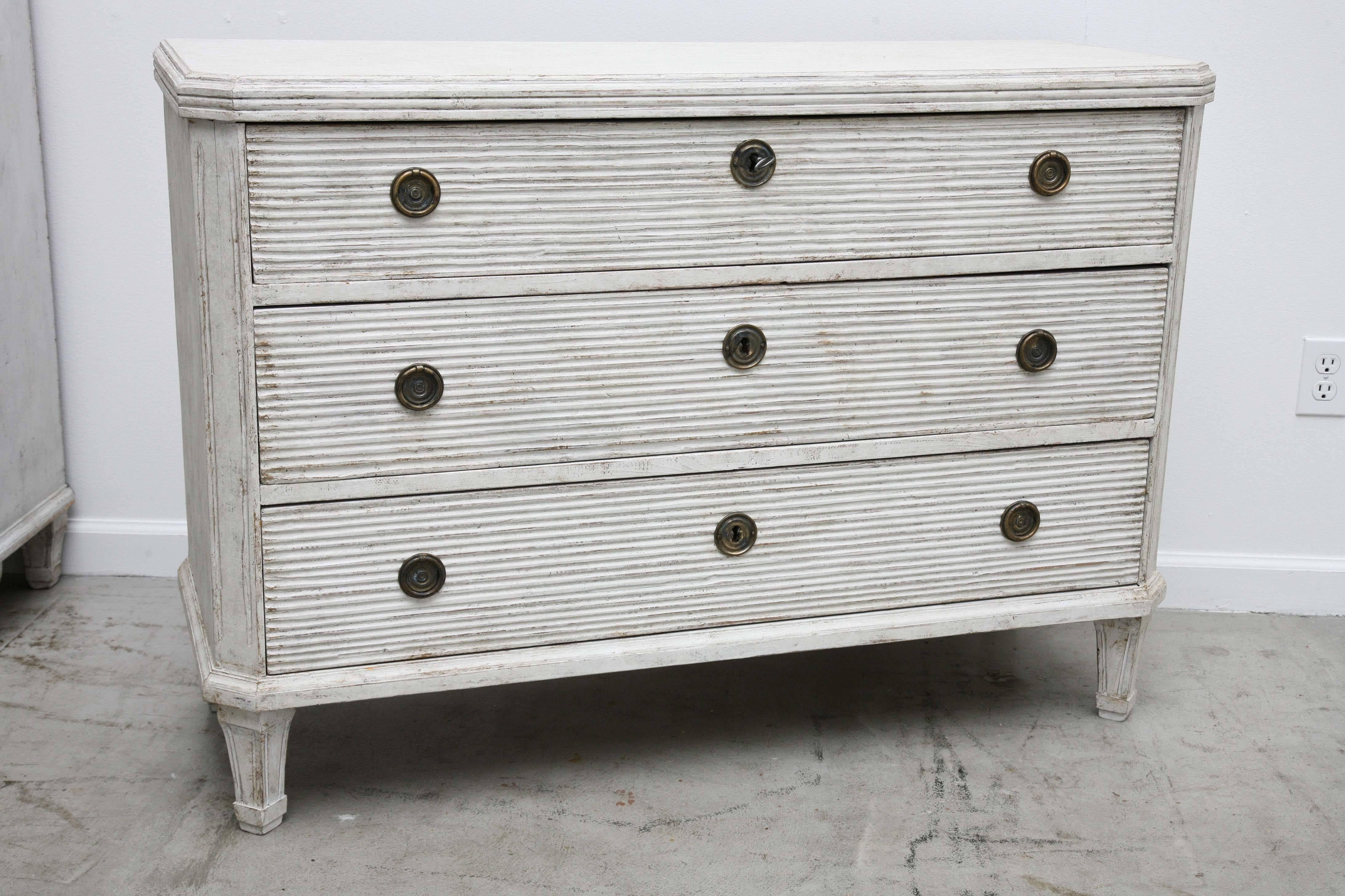 Pair of Antique Swedish Gustavian Large Painted Chests, Late 19th Century 6