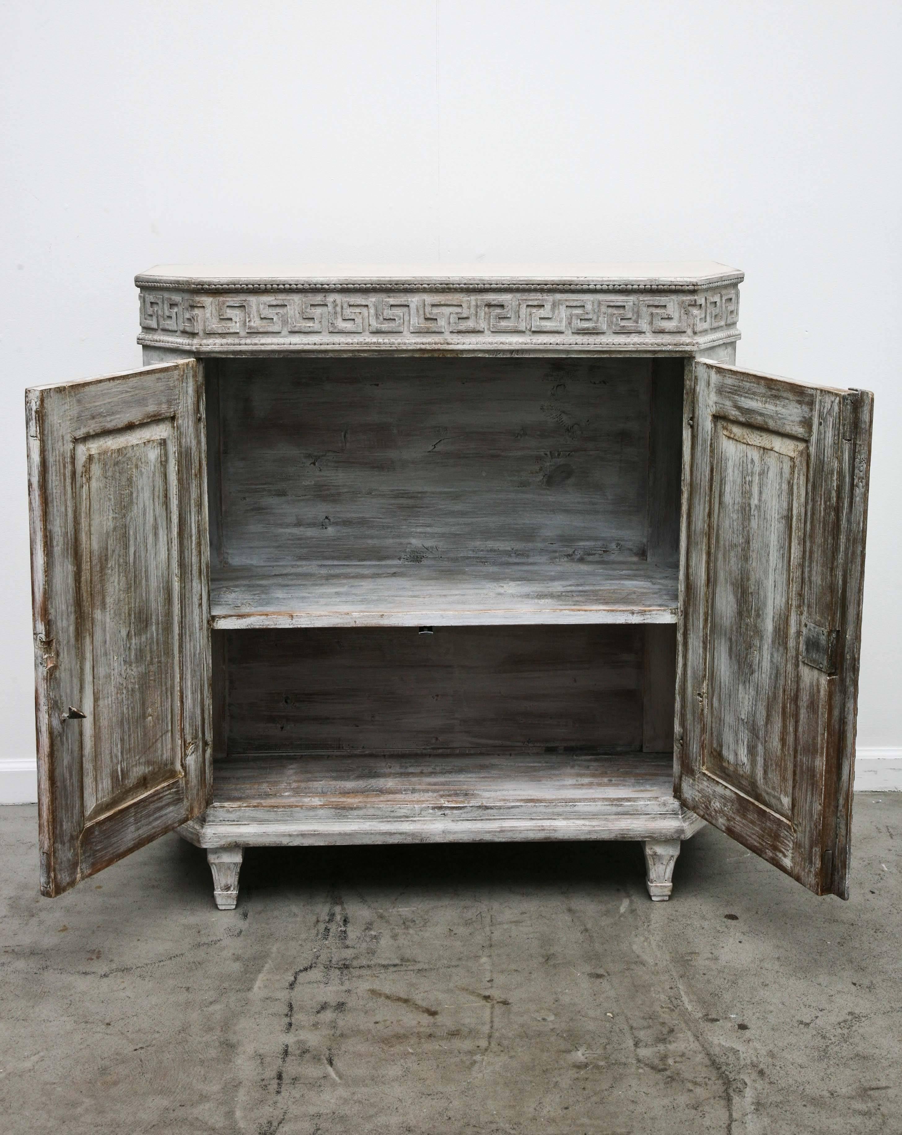 Antique Swedish Gustavian Painted Small Sideboard, Early 19th Century In Good Condition In West Palm Beach, FL