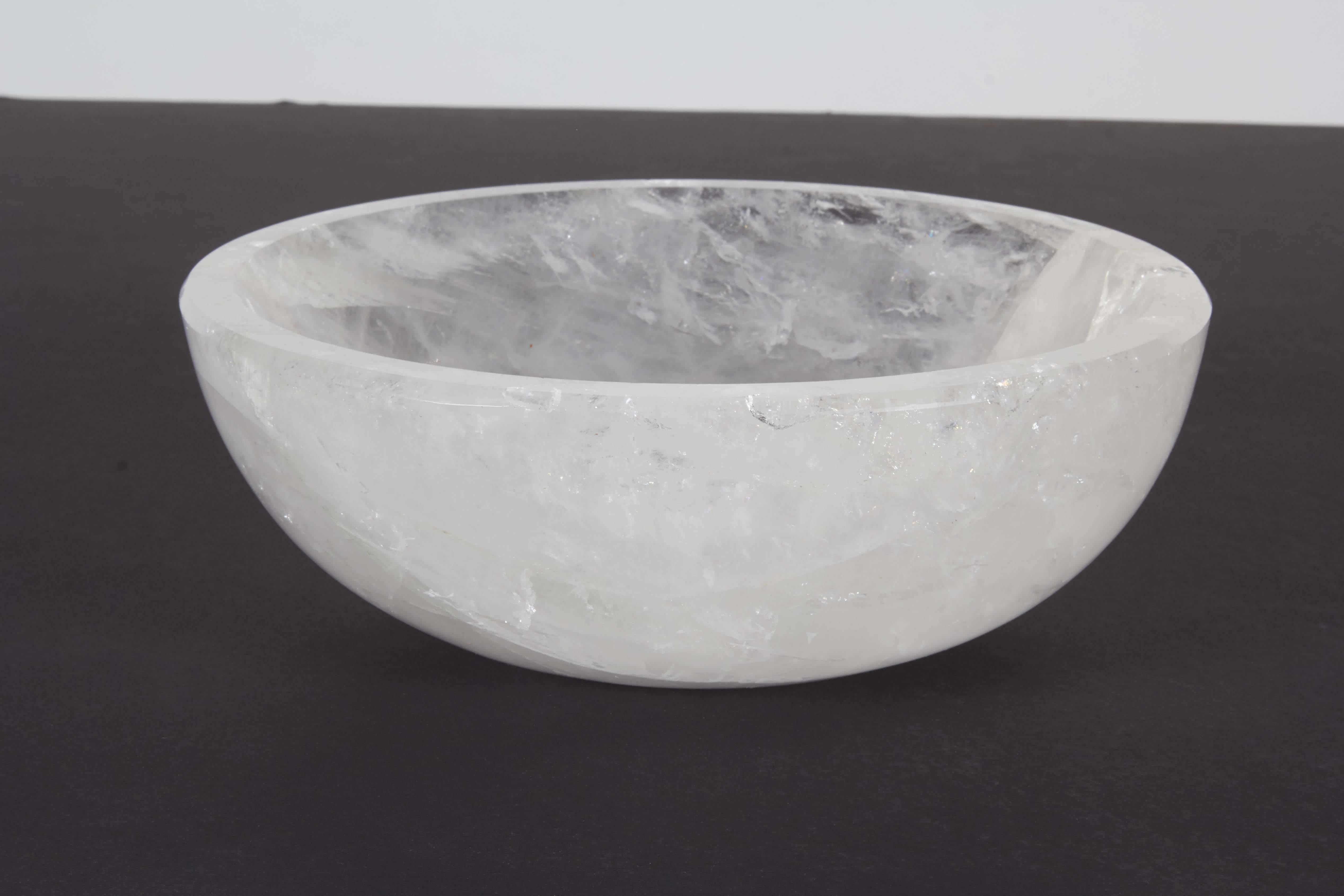 Heavy large carved rock crystal bowl.

*Not available for sale or to ship in the state of California.
