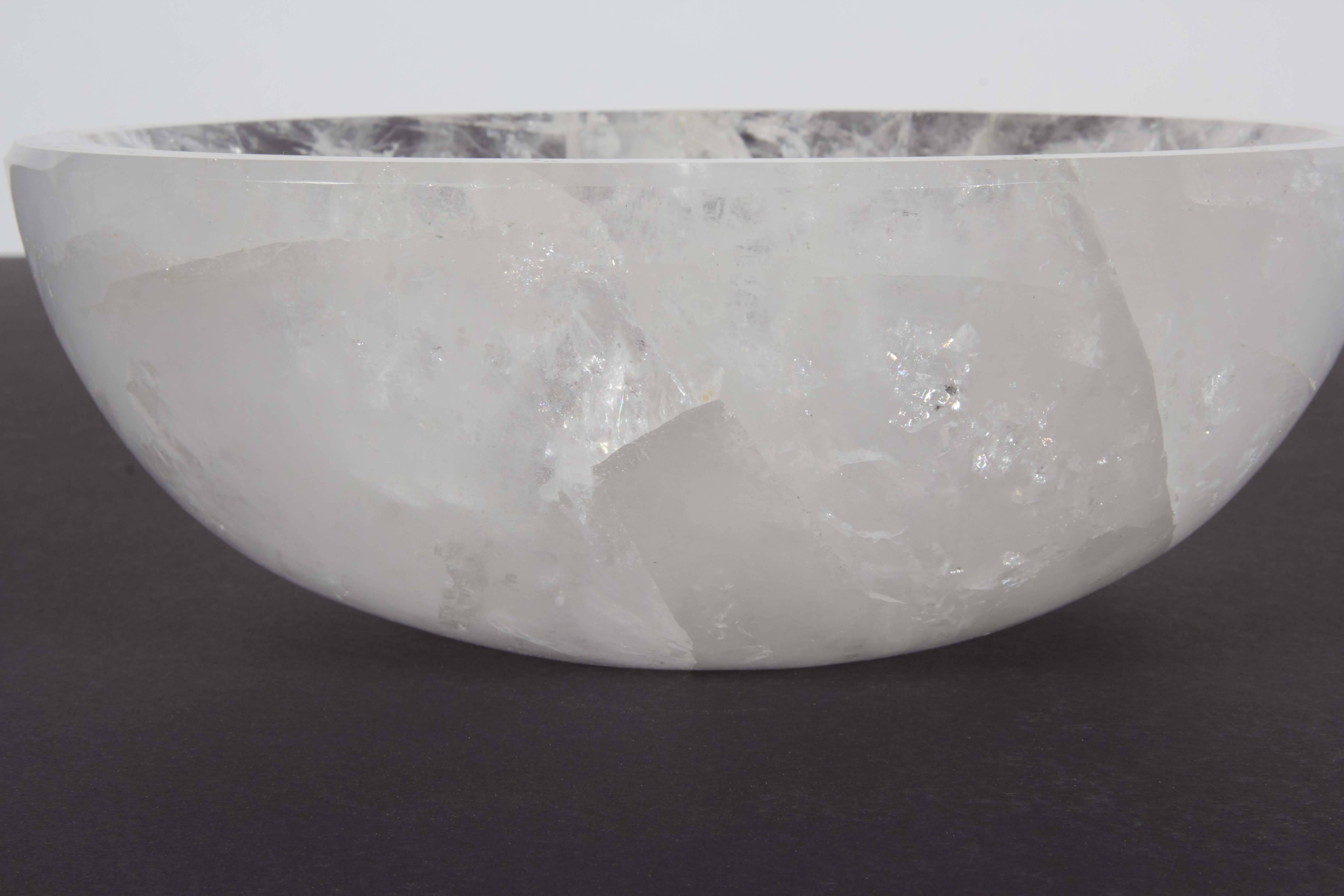 Fine Carved Rock Crystal Bowl In Excellent Condition In New York, NY