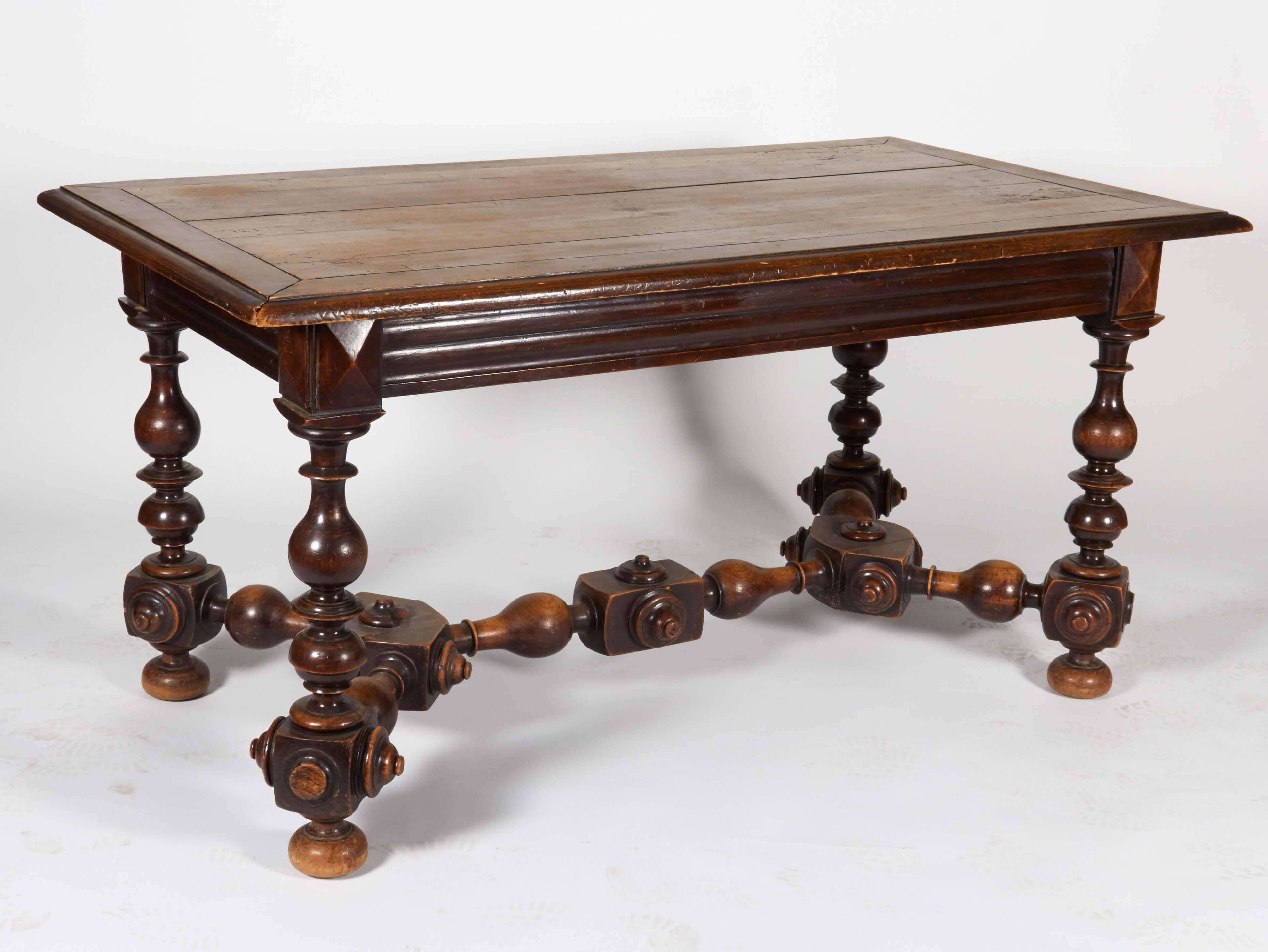 Wood Table with Ornate Legs In Good Condition In New York, NY