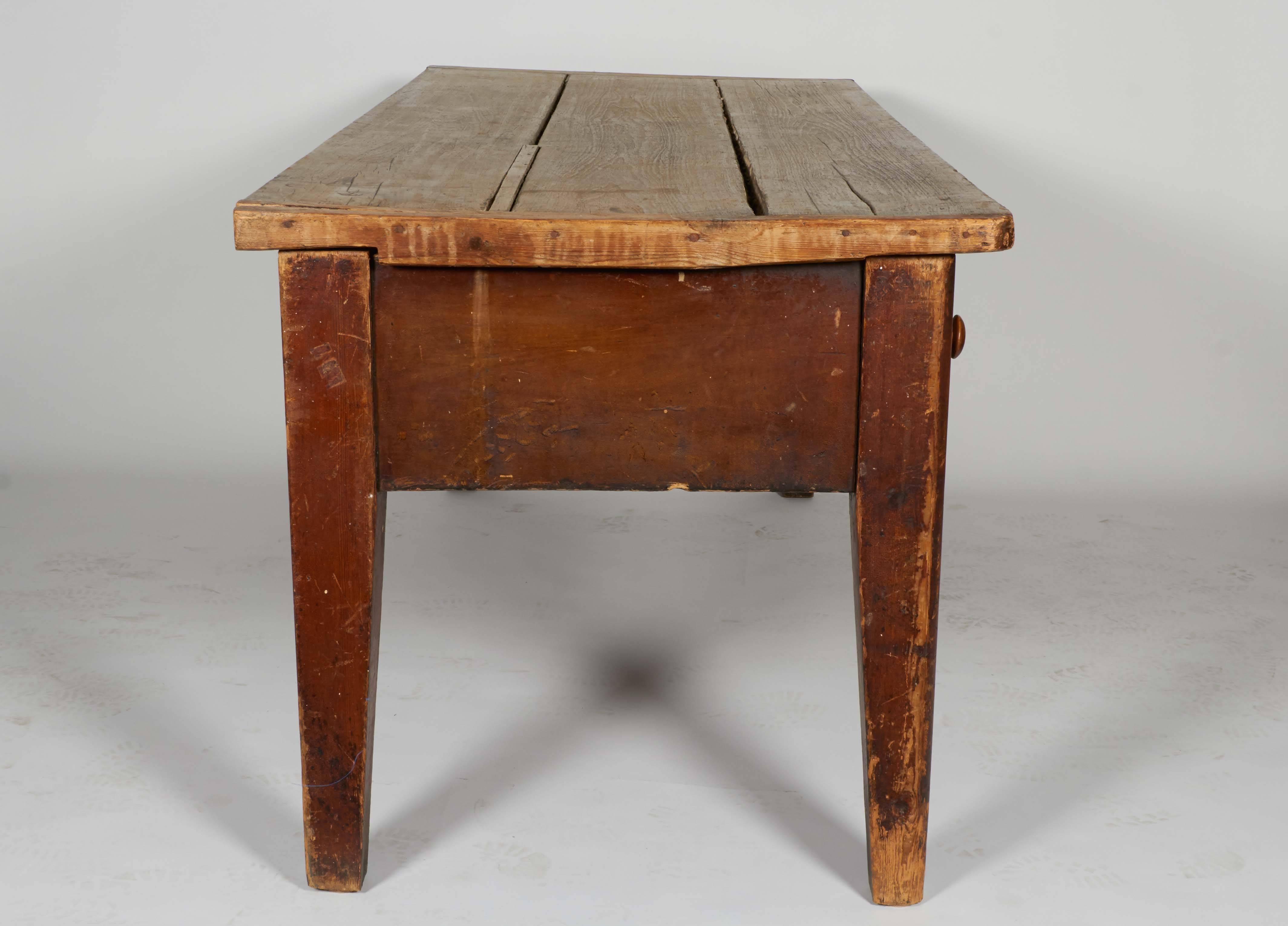 Early 20th Century Wood Farm Table For Sale 3