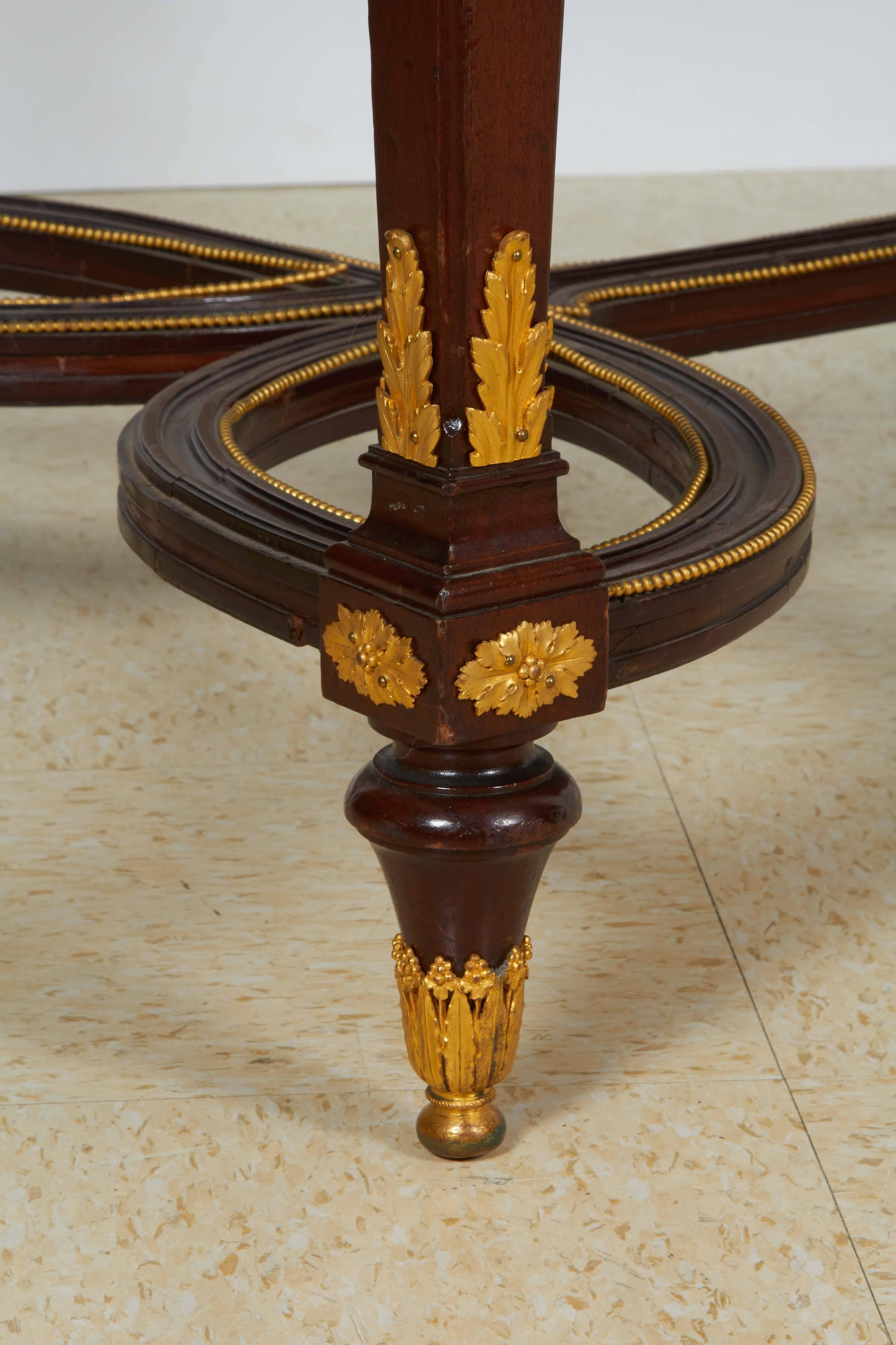 French Ormolu and Jasperware Wedgewood-Mounted Mahogany Center Table Desk In Good Condition In New York, NY