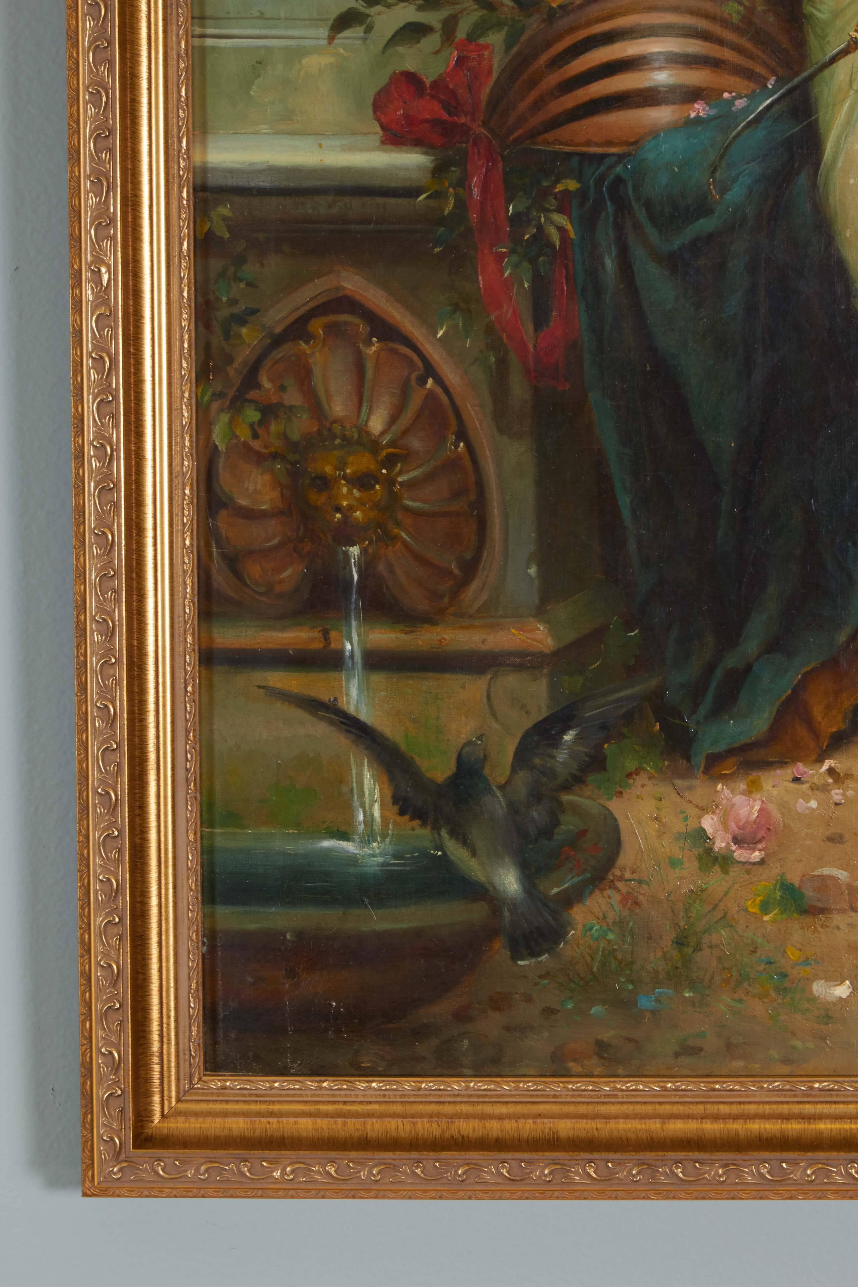 Hans Zatzka Attributed Pair of Oil on Canvas Paintings Venus and Psyche, Austria In Good Condition In Queens, NY